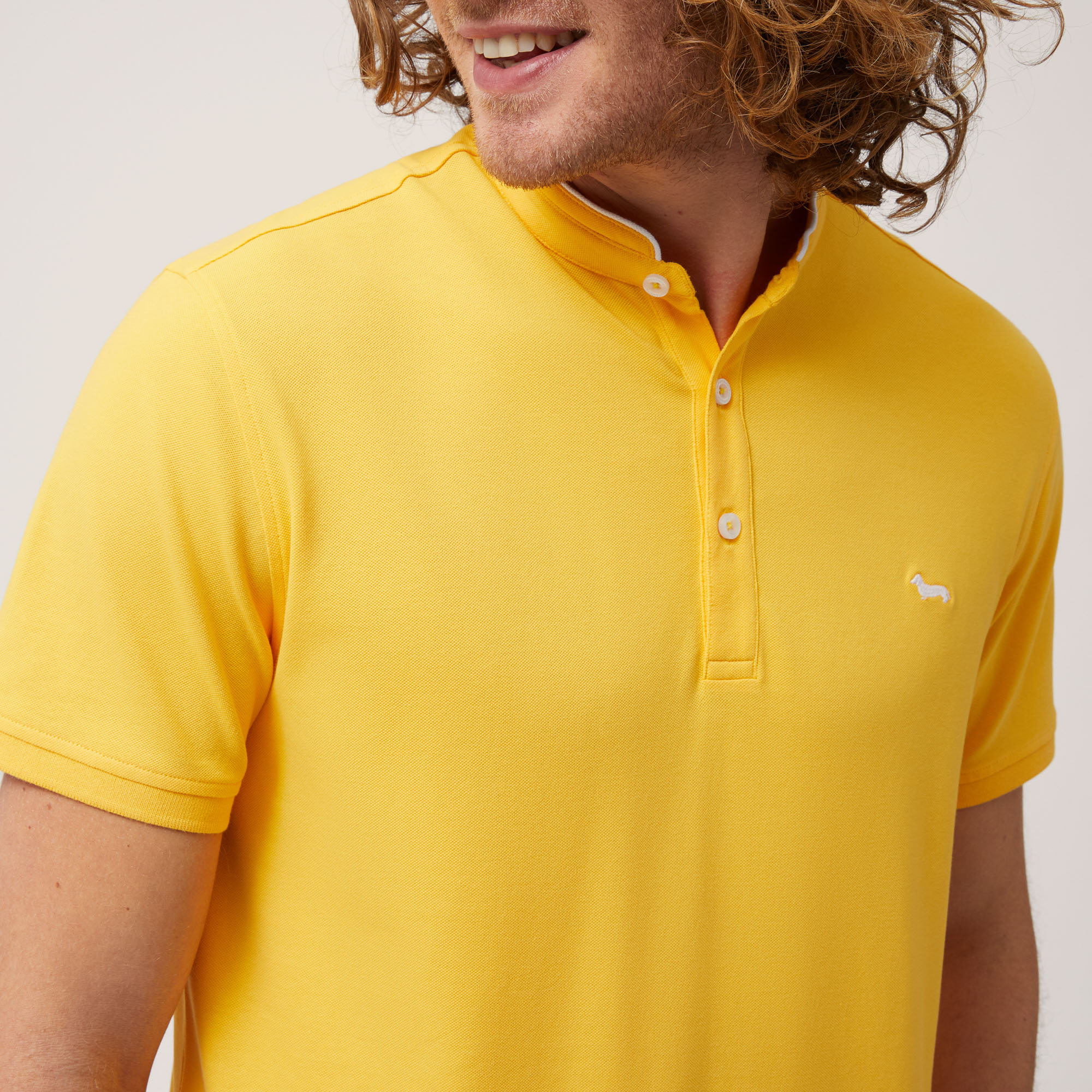 Polo with Mandarin Collar, Gold, large image number 2
