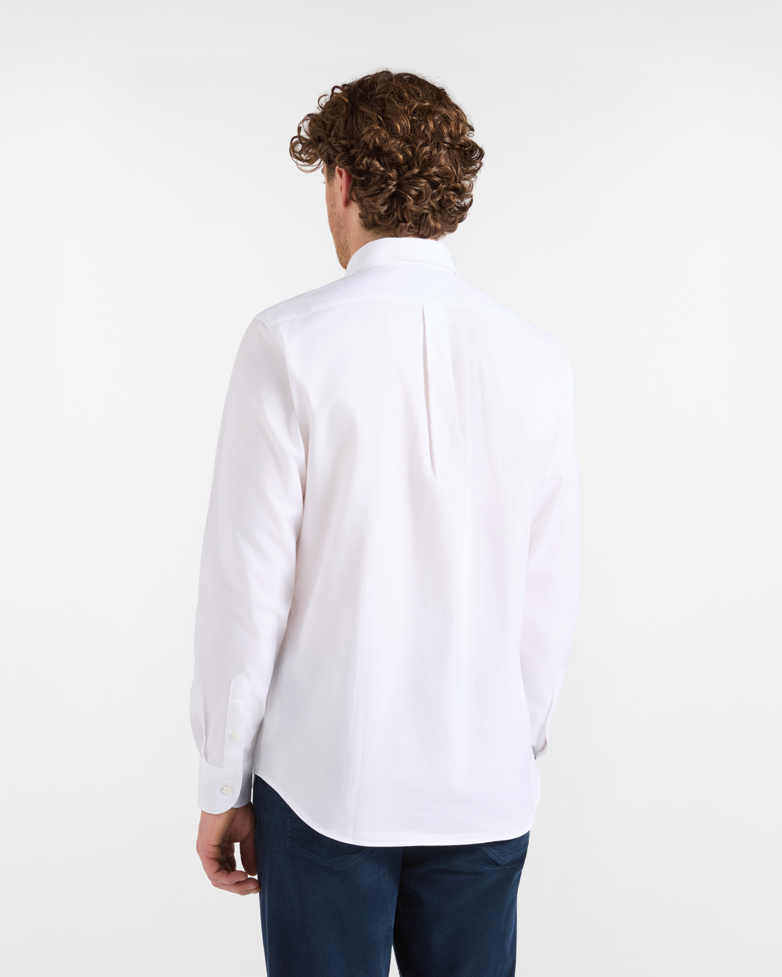 Camicia HBJ Uomo Regular Fit con collo Montecarlo in puro cotone, BIANCO, large