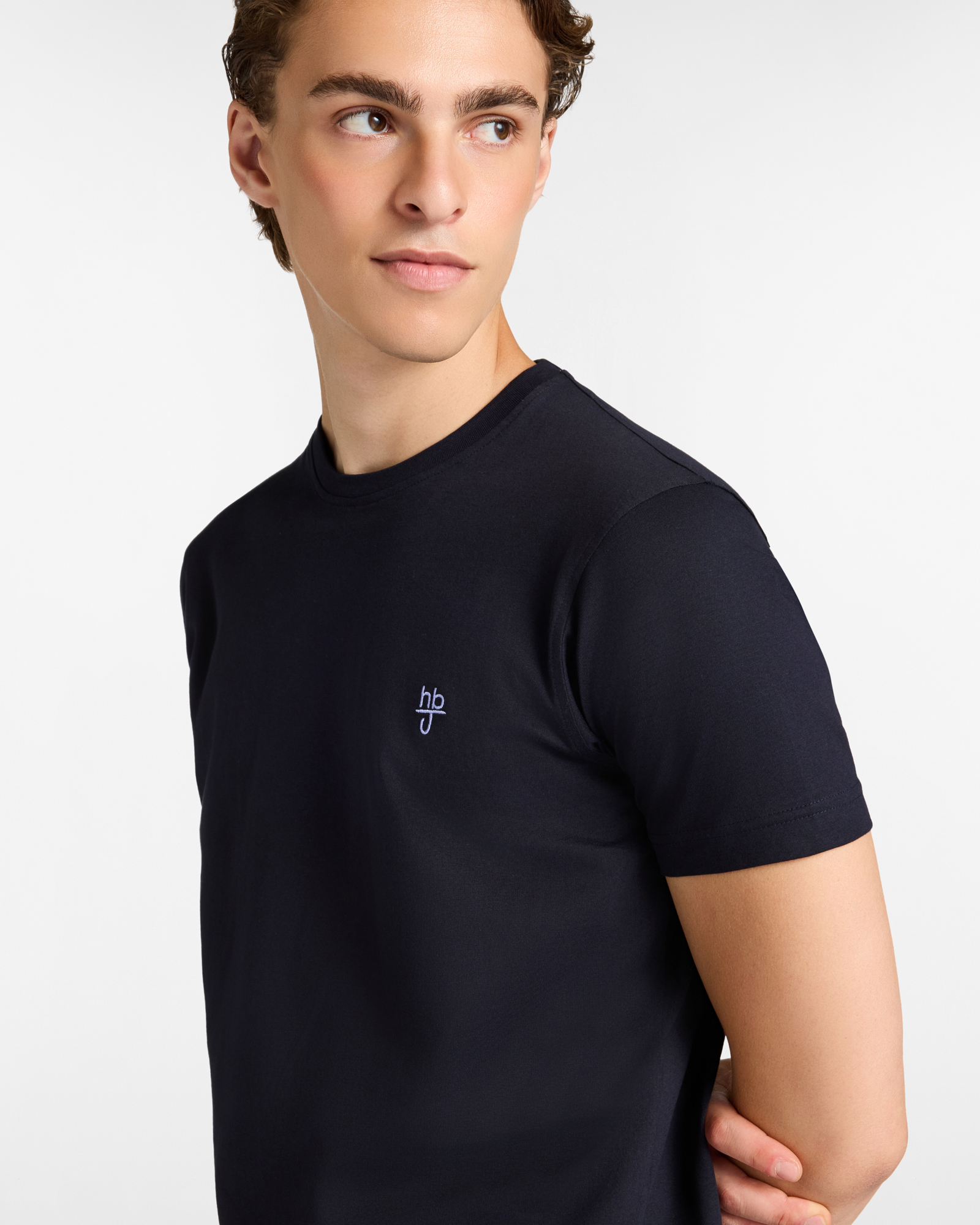 T-Shirt in Cotone con Logo Ricamato, Blu Scuro, large image number 2