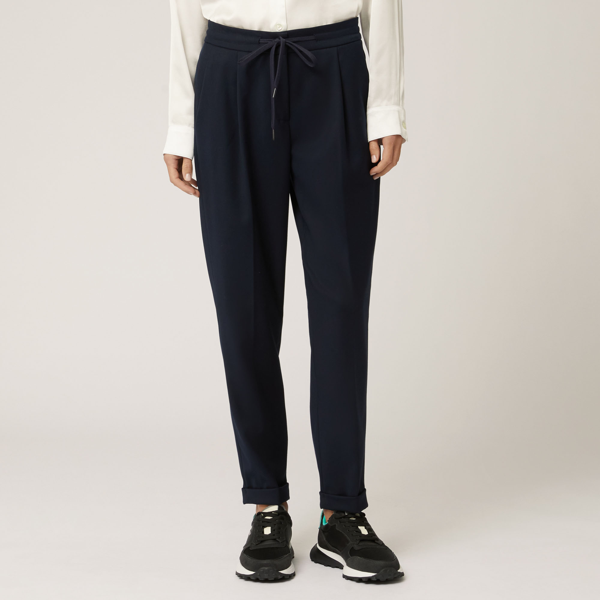 Pantalone Con Coulisse In Vita, Blu Navy, large image number 0