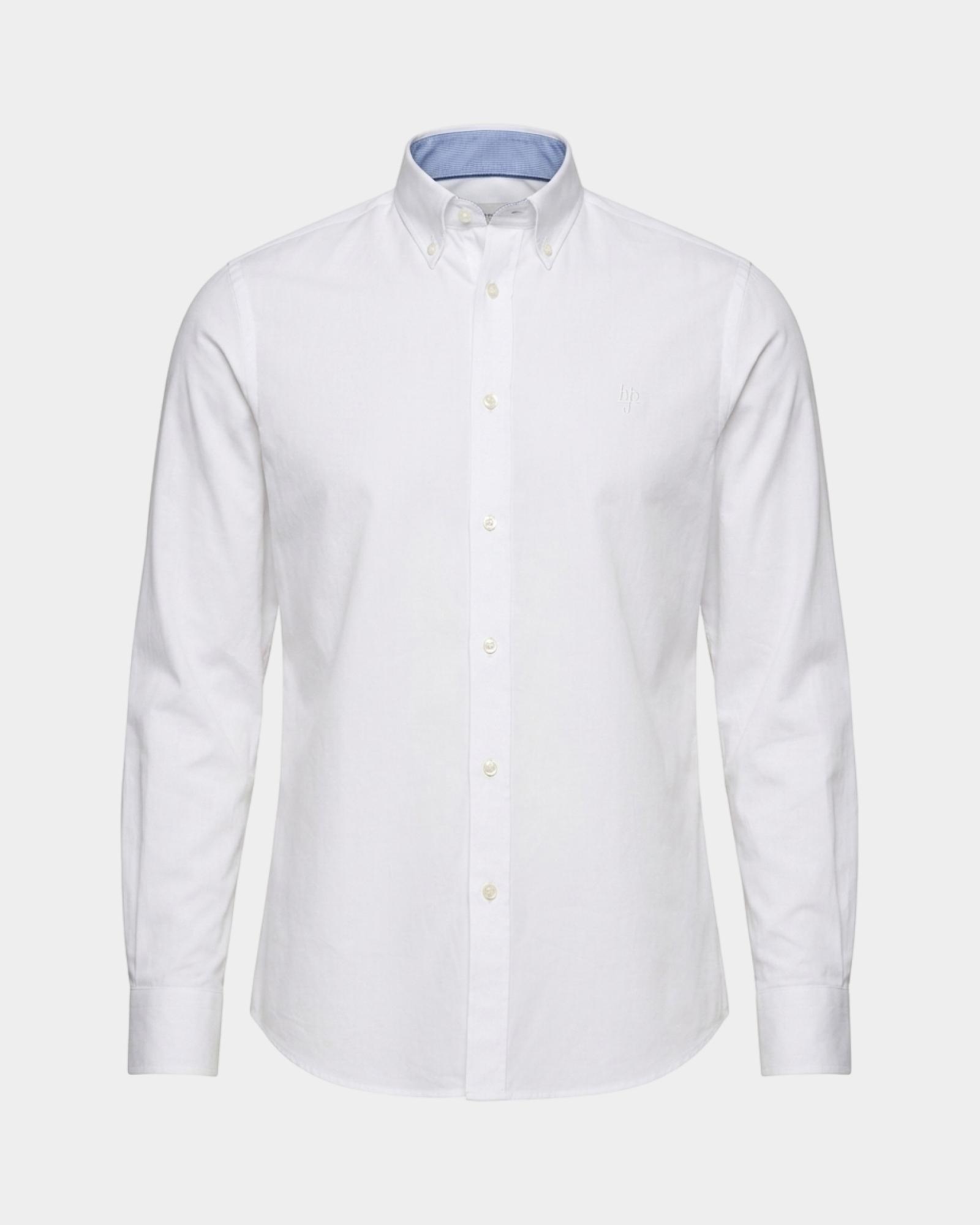 Camicia HBJ Uomo Regular Fit con collo Montecarlo in cotone stretch, BIANCO, large