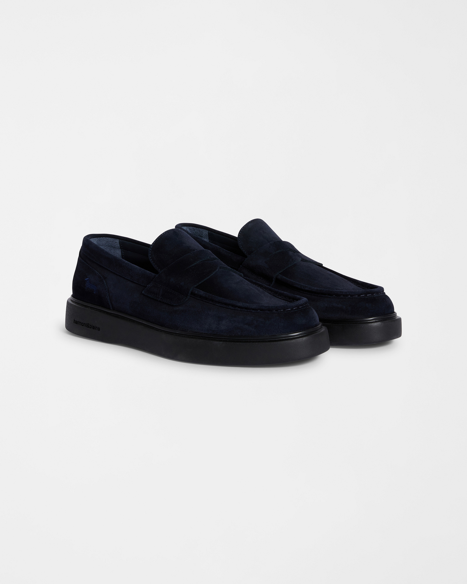 Suede Loafer, Navy Blue, large image number 1