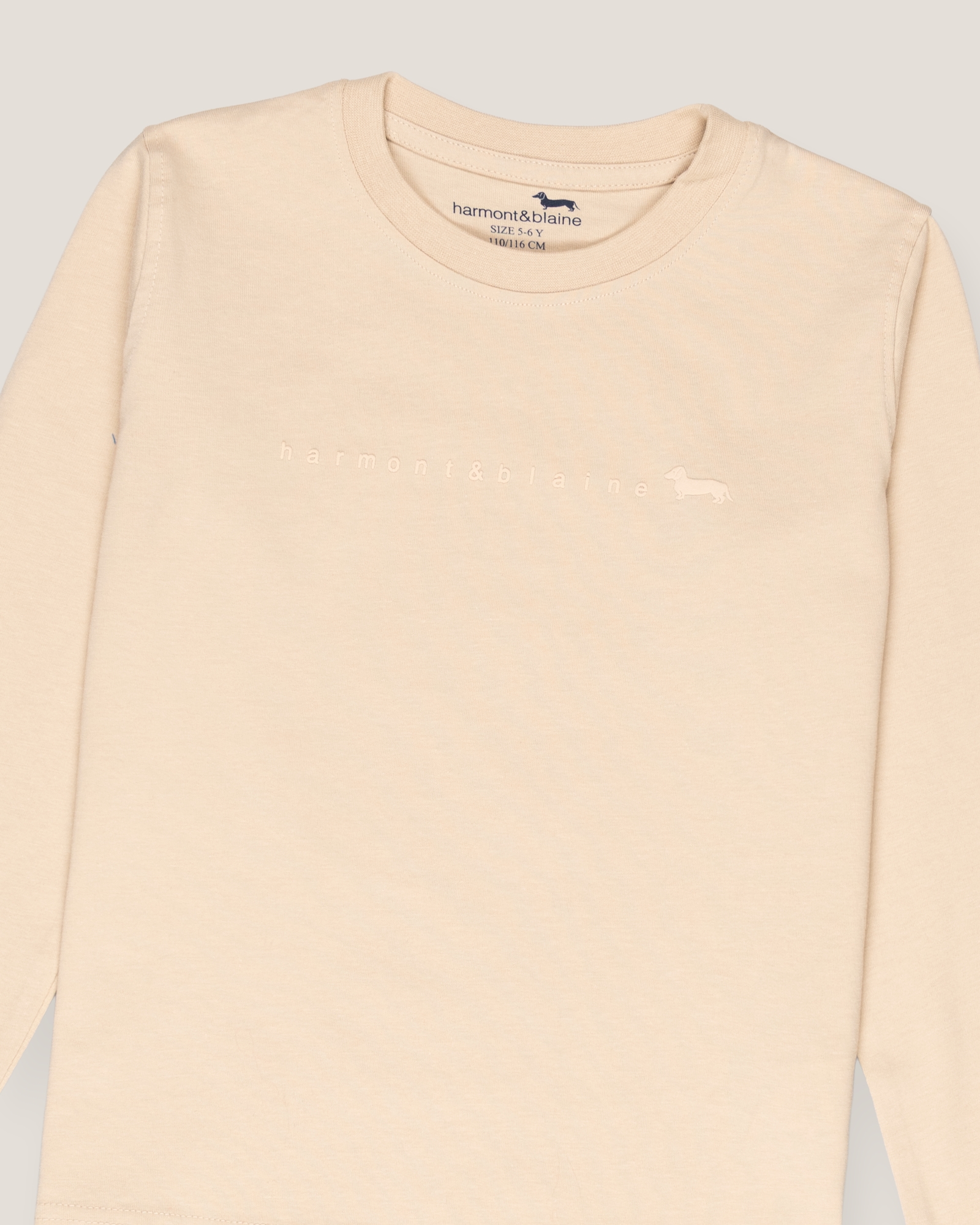 Basic long-sleeve t-shirt, Beige, large