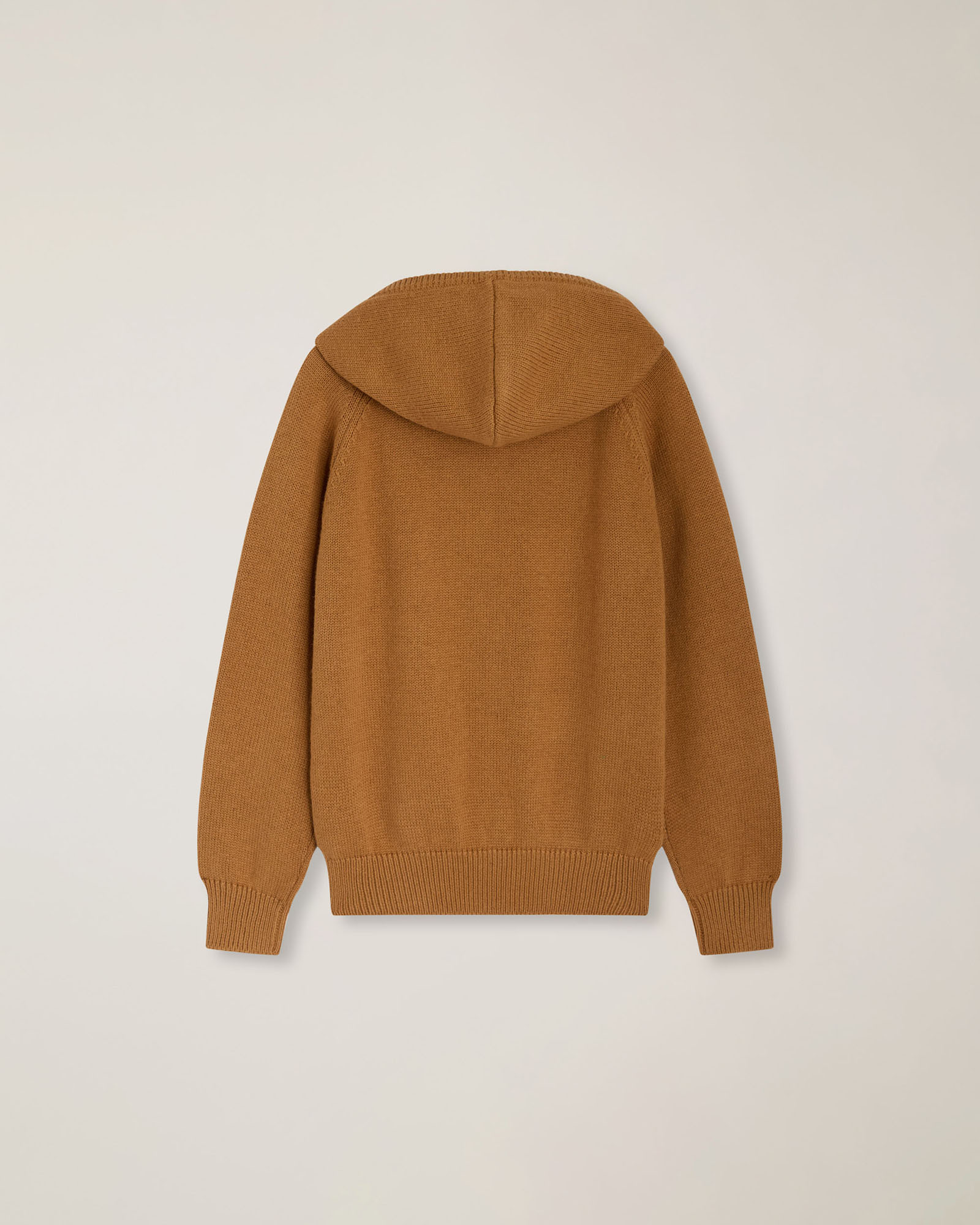 Full‑zip hoodie with intarsia knit, Brown/Red, large image number 1