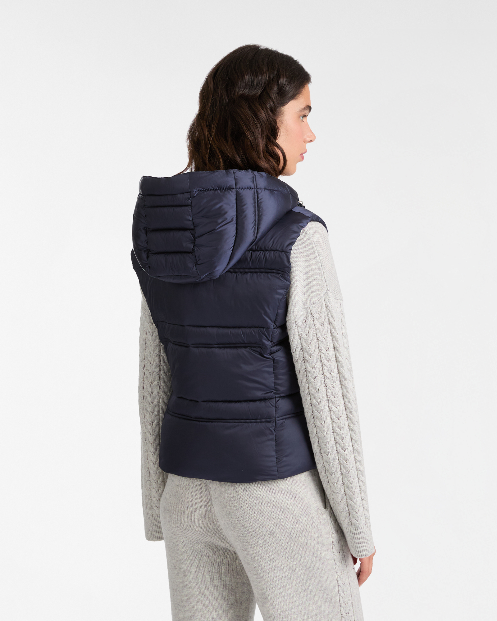 Gilet Imbottito Con Cappuccio, Blu Navy, large image number 1