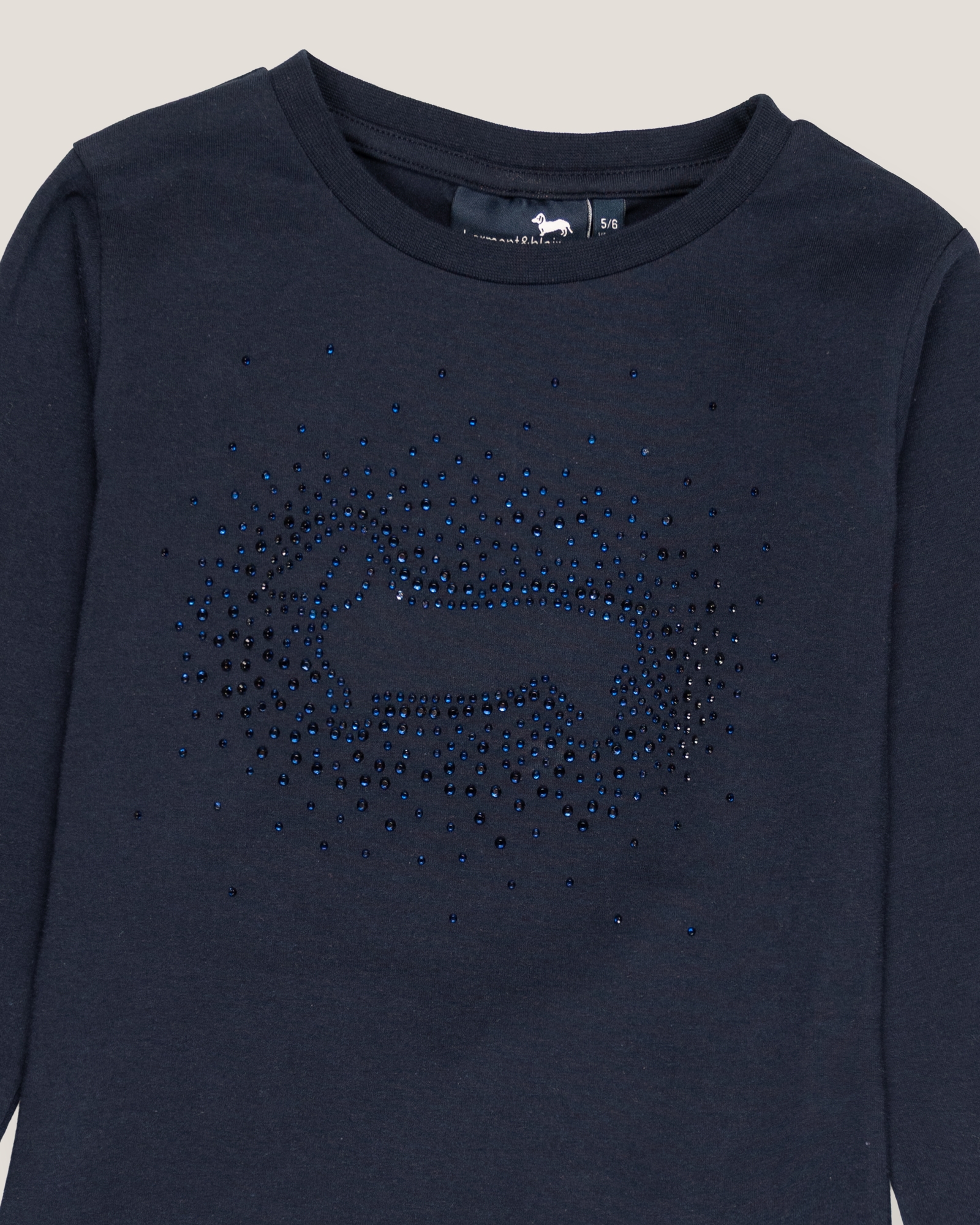 T-shirt with rhinestones, Dark Blue, large