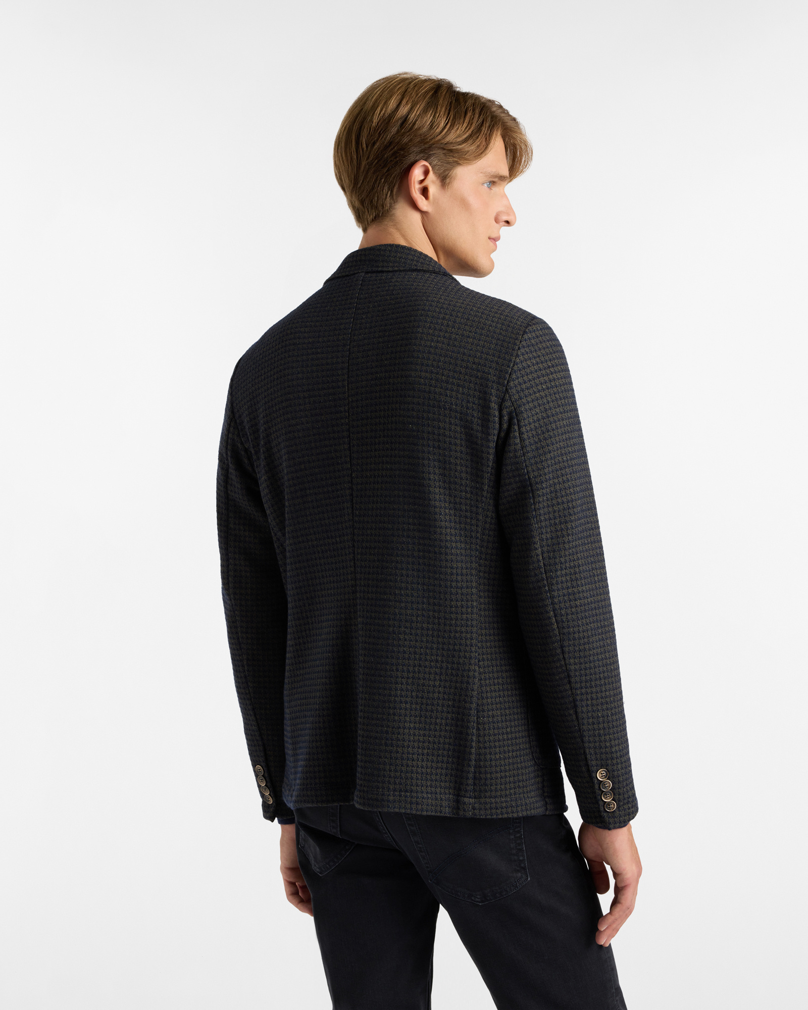 Giacca misto cotone con check