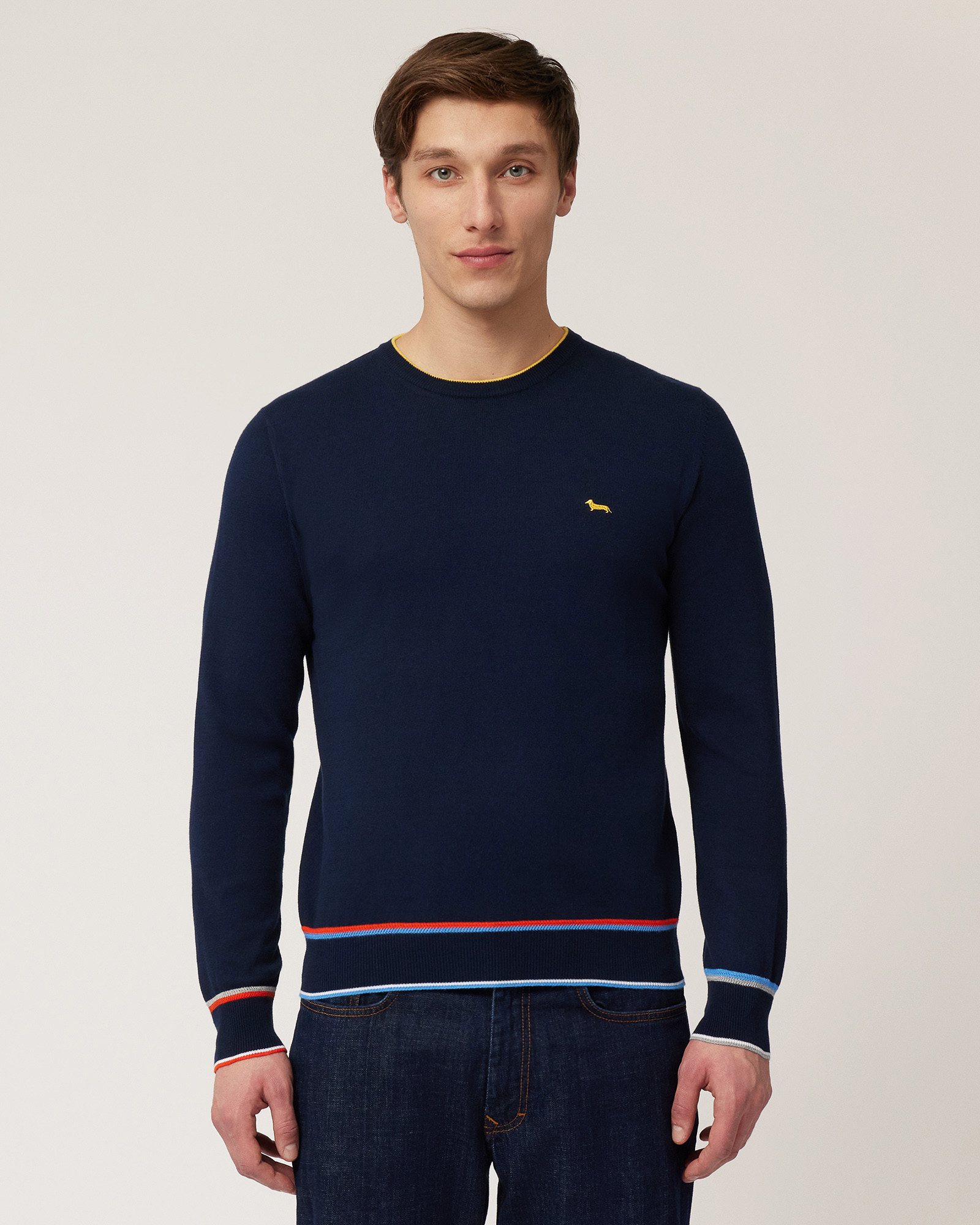 Pullover with Contrasts, Navy Blue, large image number 0