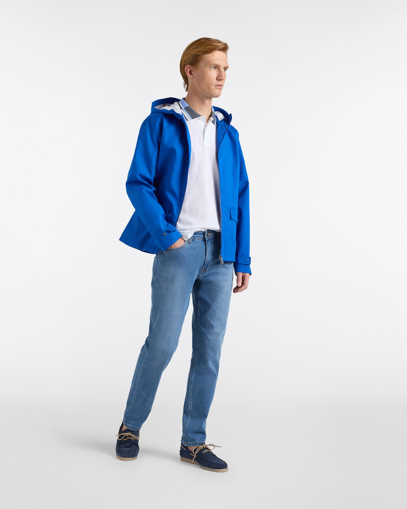 Giubbino Uomo Leggero con Cappuccio, Blu elettrico, large image number 3