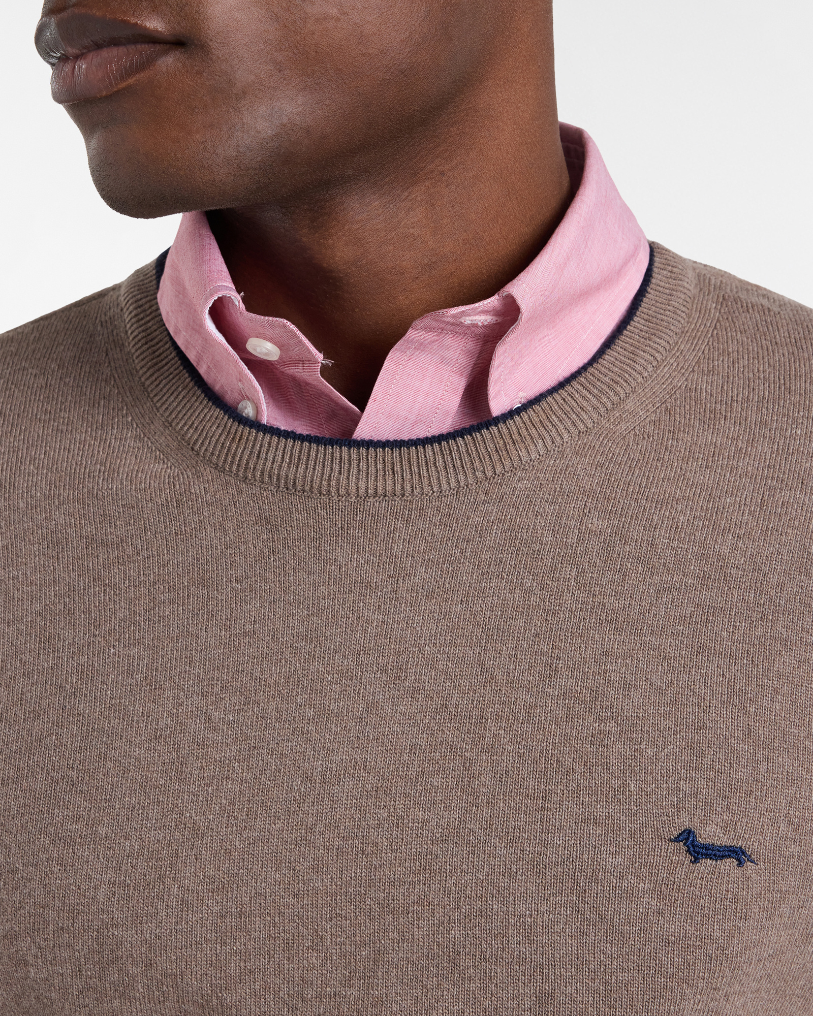 Sweater with Contrast Details, Leather, large image number 2