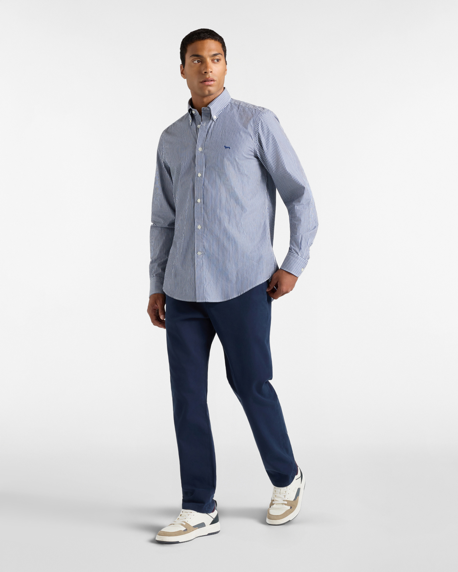 Pantalone Jogger Uomo in cotone stretch, BLU NAVY, large image number 3