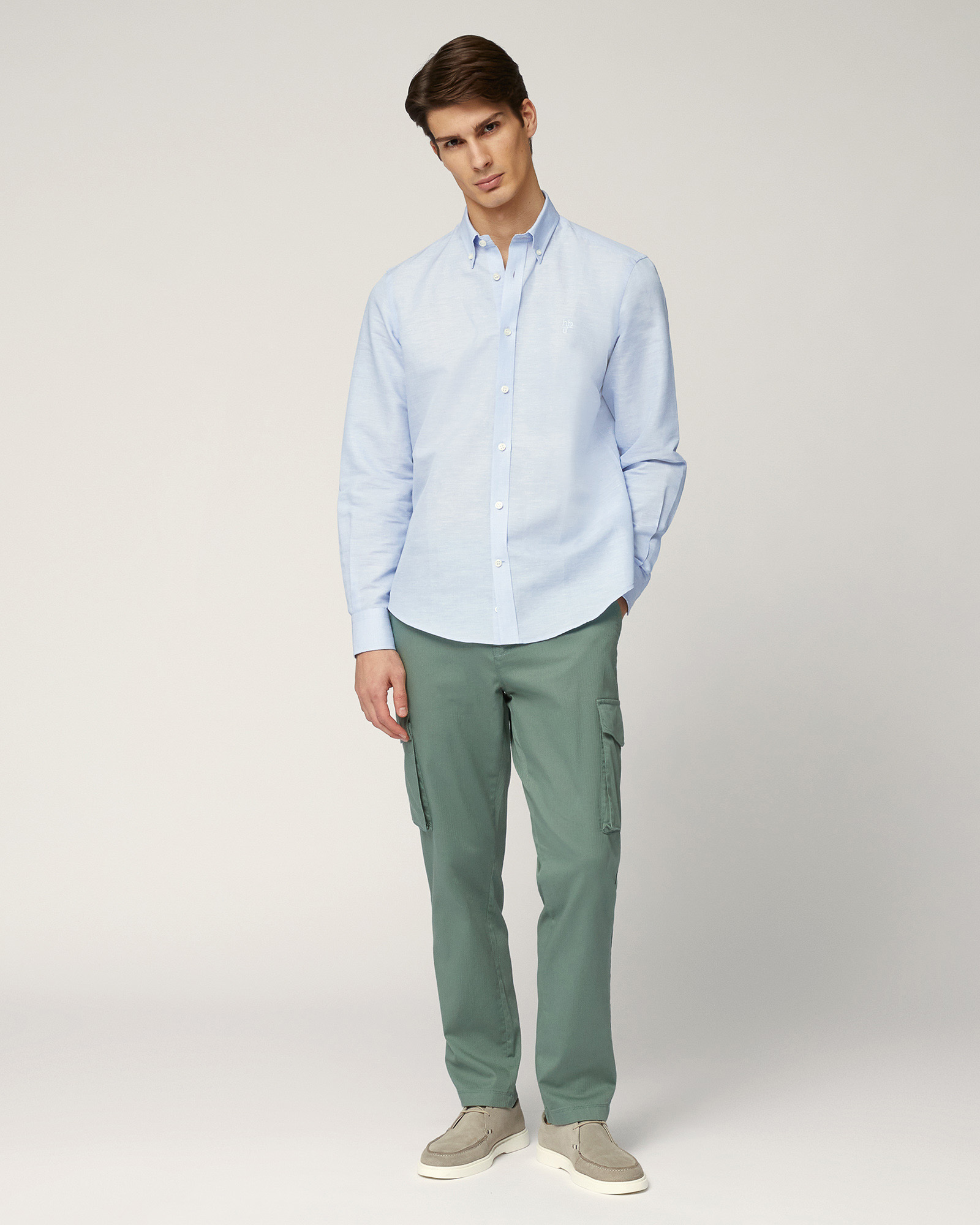 Chino Pants With Cargo Pockets, Moss Green, large image number 3