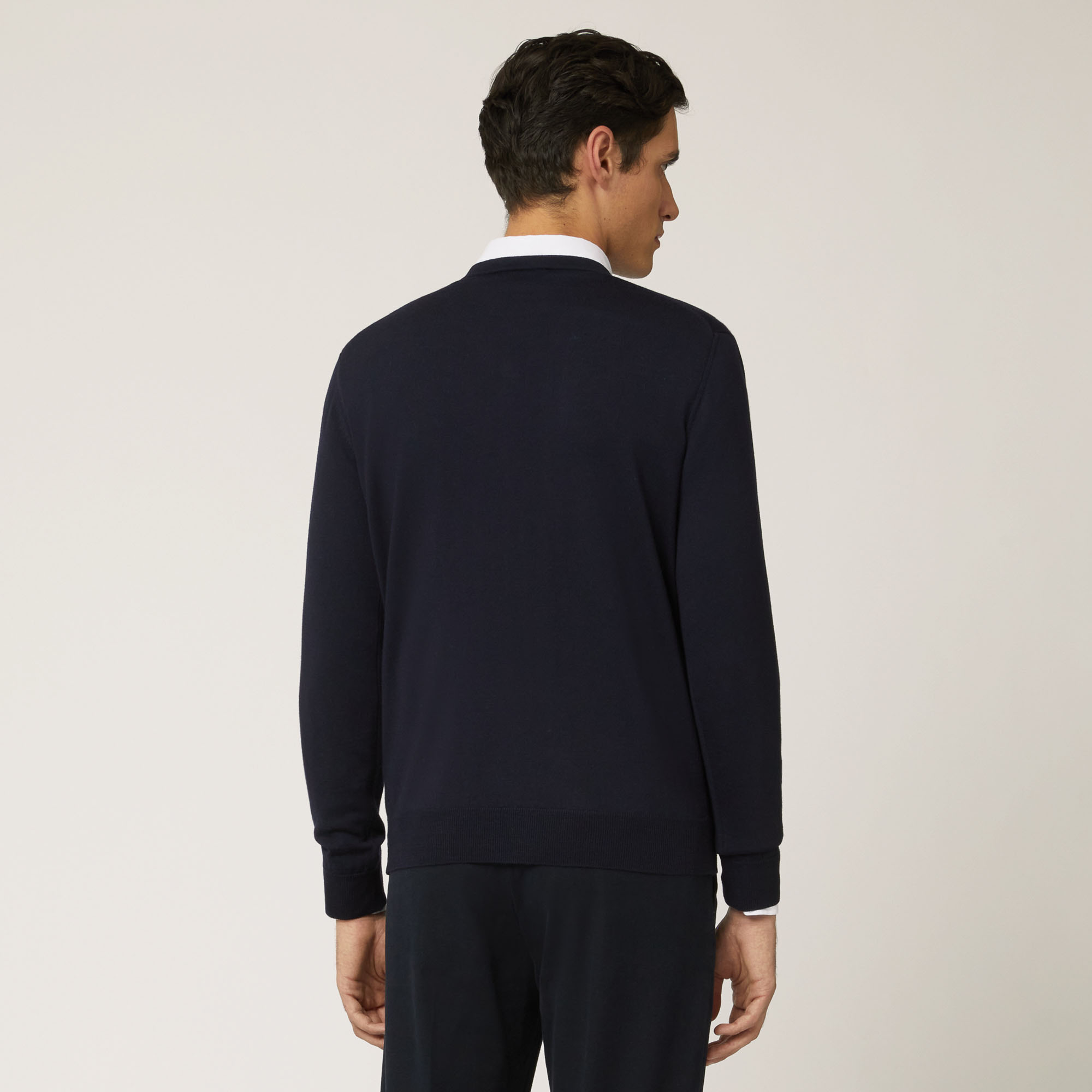 Merino Basic V-Neck, Blue, large image number 1