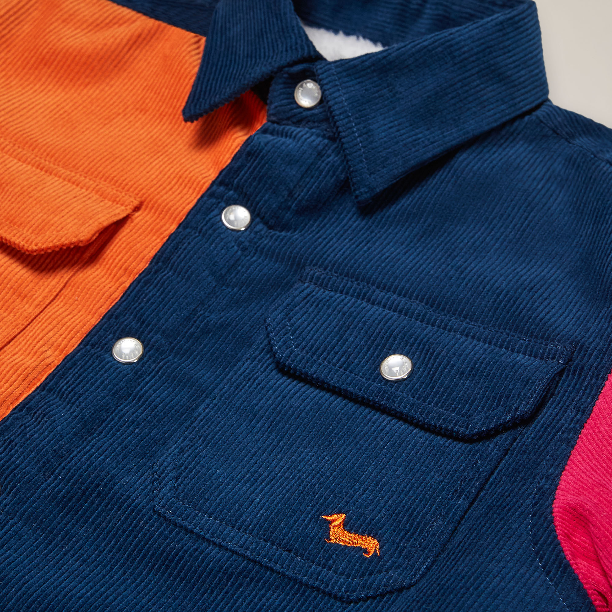 Multicolor velvet overshirt, Multicolor, large image number 2