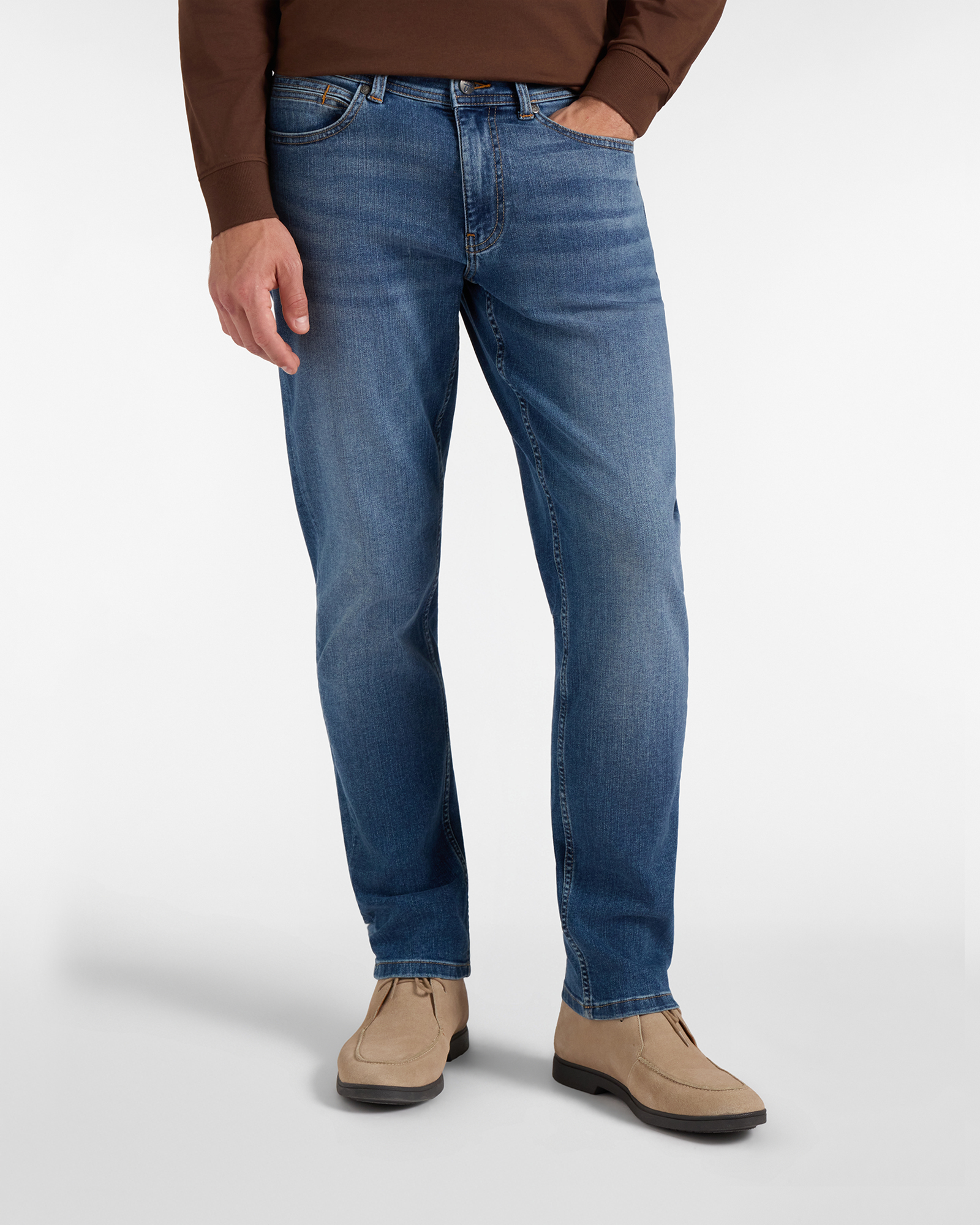 Jeans HBJ Uomo Narrow Fit 5 Tasche in Denim Stretch Blu Denim Chiaro