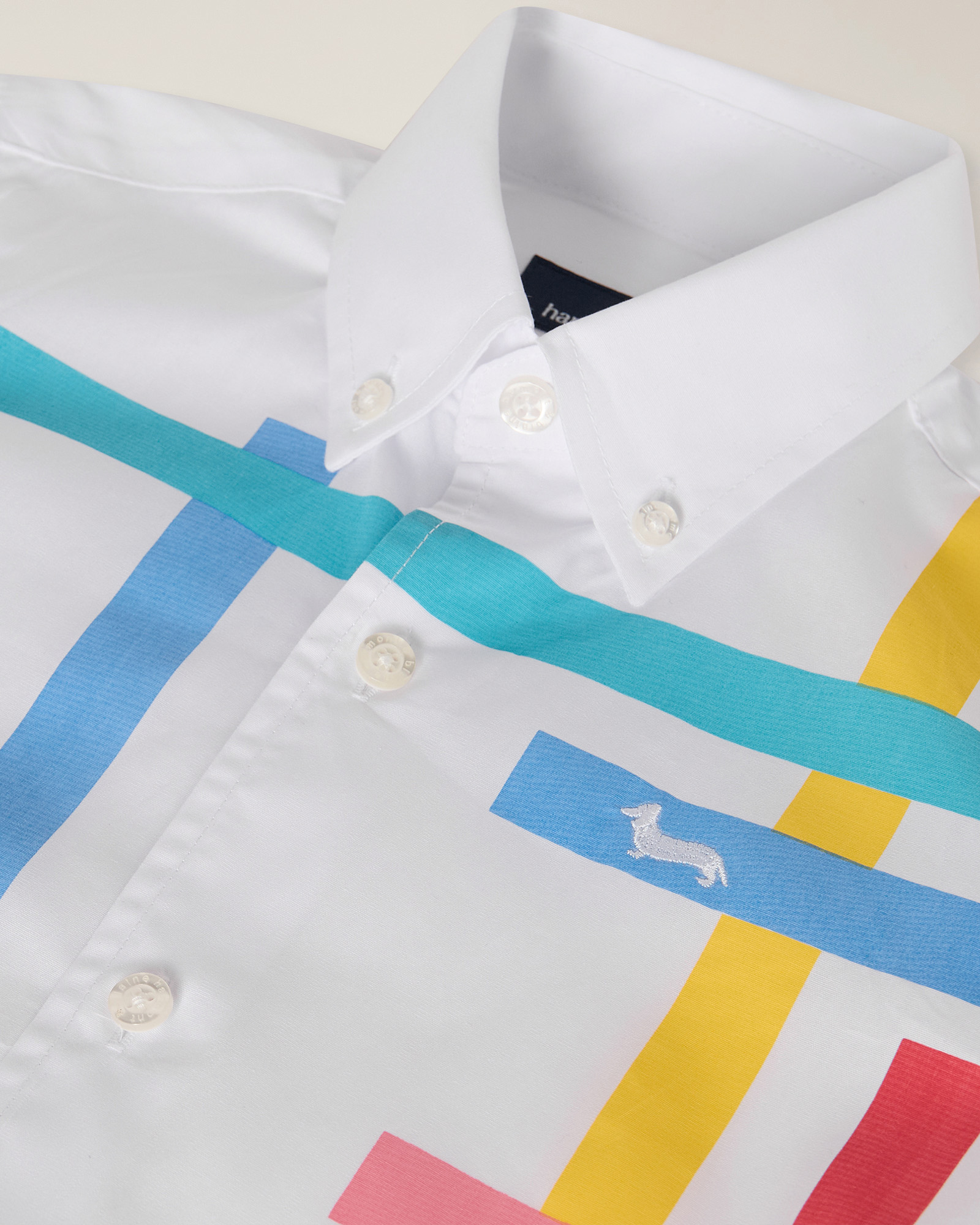 Cotton shirt with multicolor print , White, large image number 2