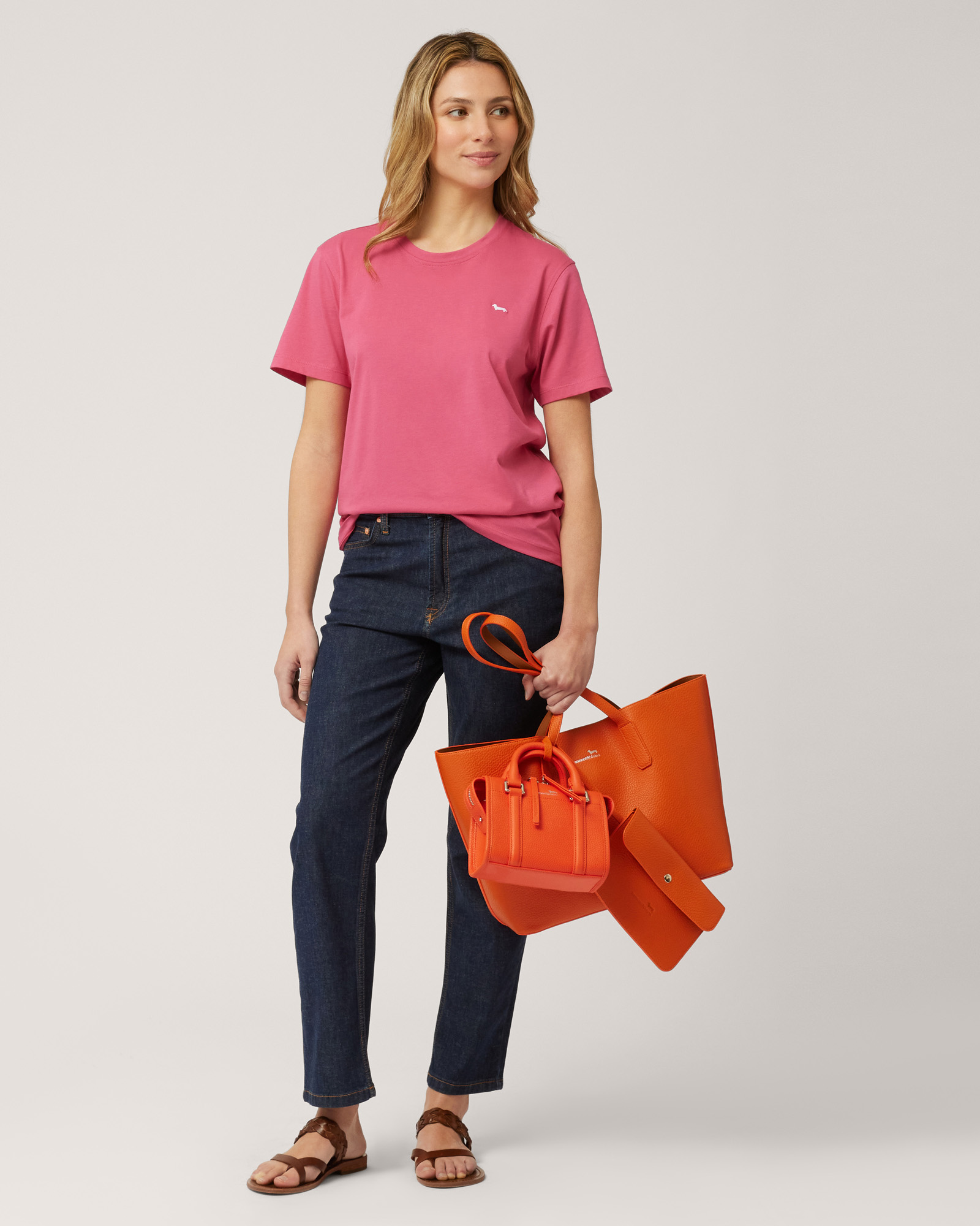 T-shirt with Dachshund Embroidery, Melange Pink, large image number 3