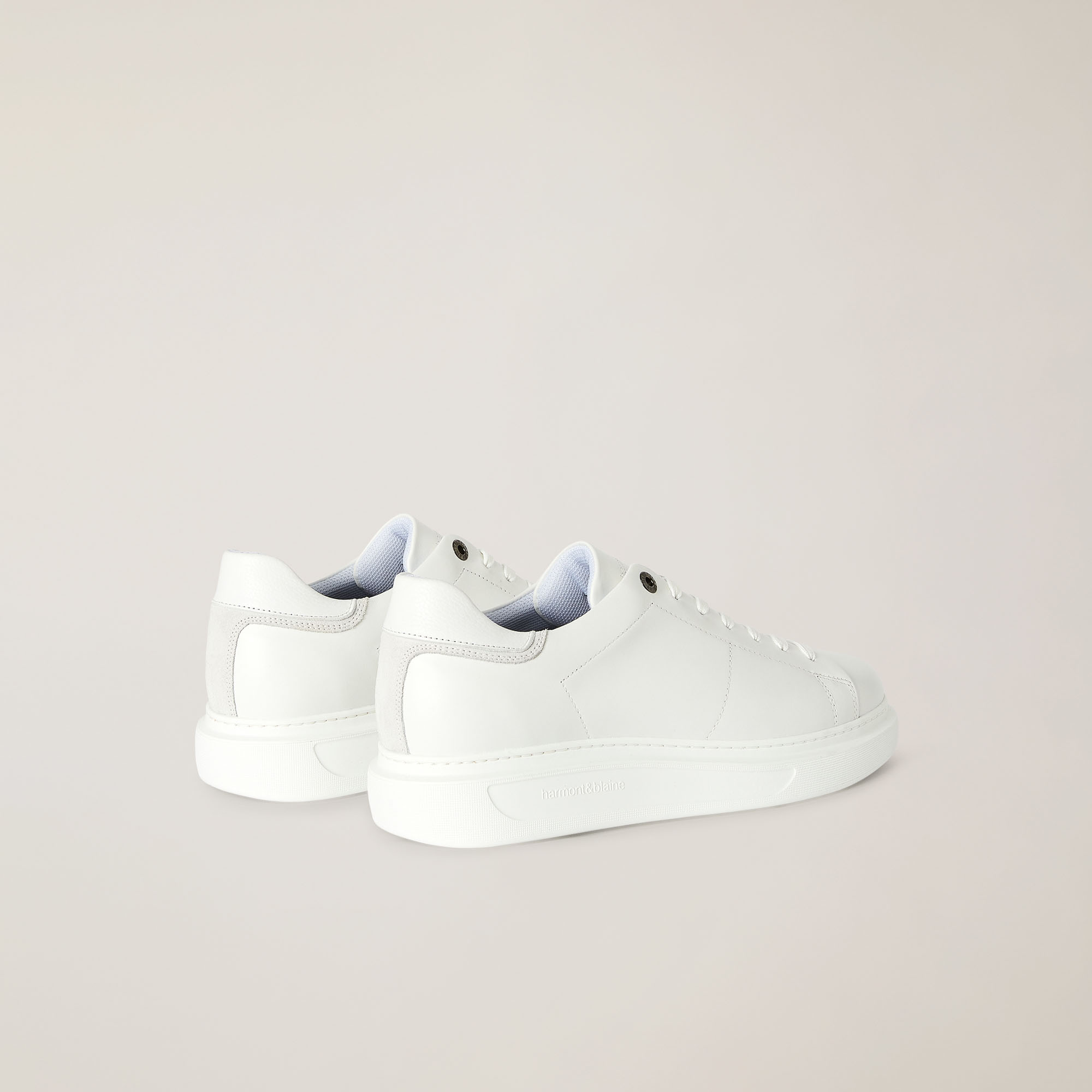 Sneaker In Vera Pelle, Bianco, large image number 2