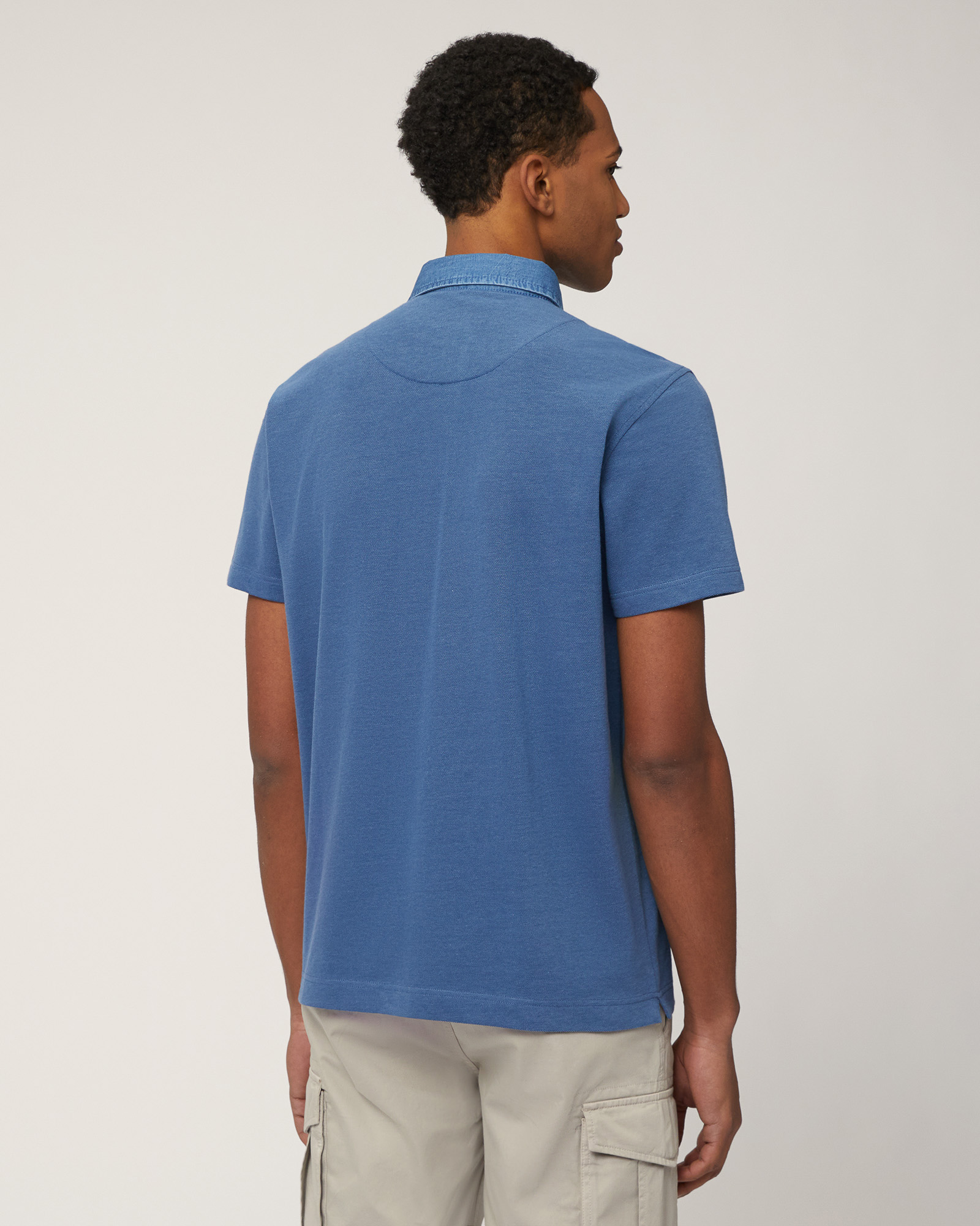 Vietri Polo with Denim Collar, Marine Blue, large image number 1