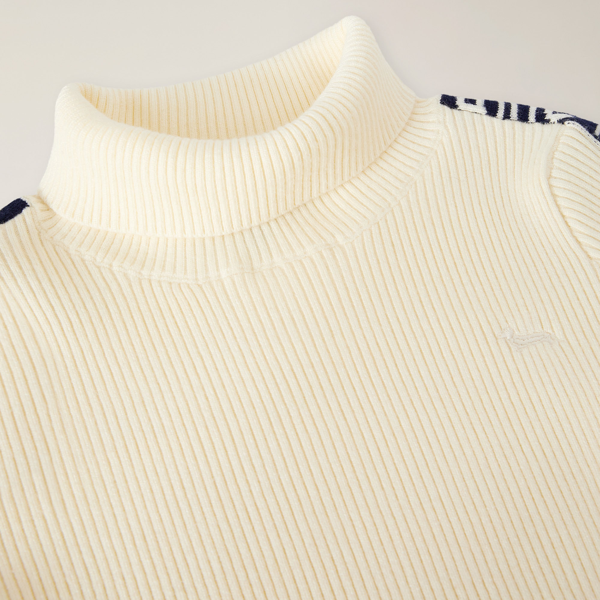 Jersey con mangas en intarsia, Blanco, large image number 2