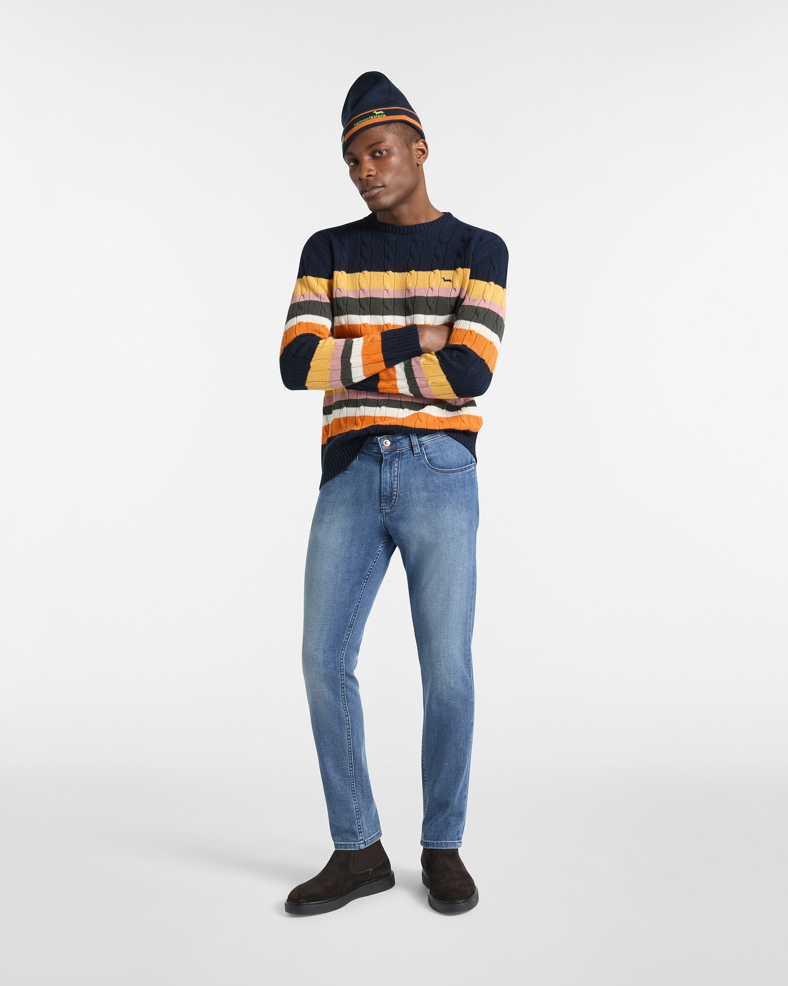Cable Knit Pullover from the My Dog & I Capsule, Navy Blue, large image number 3