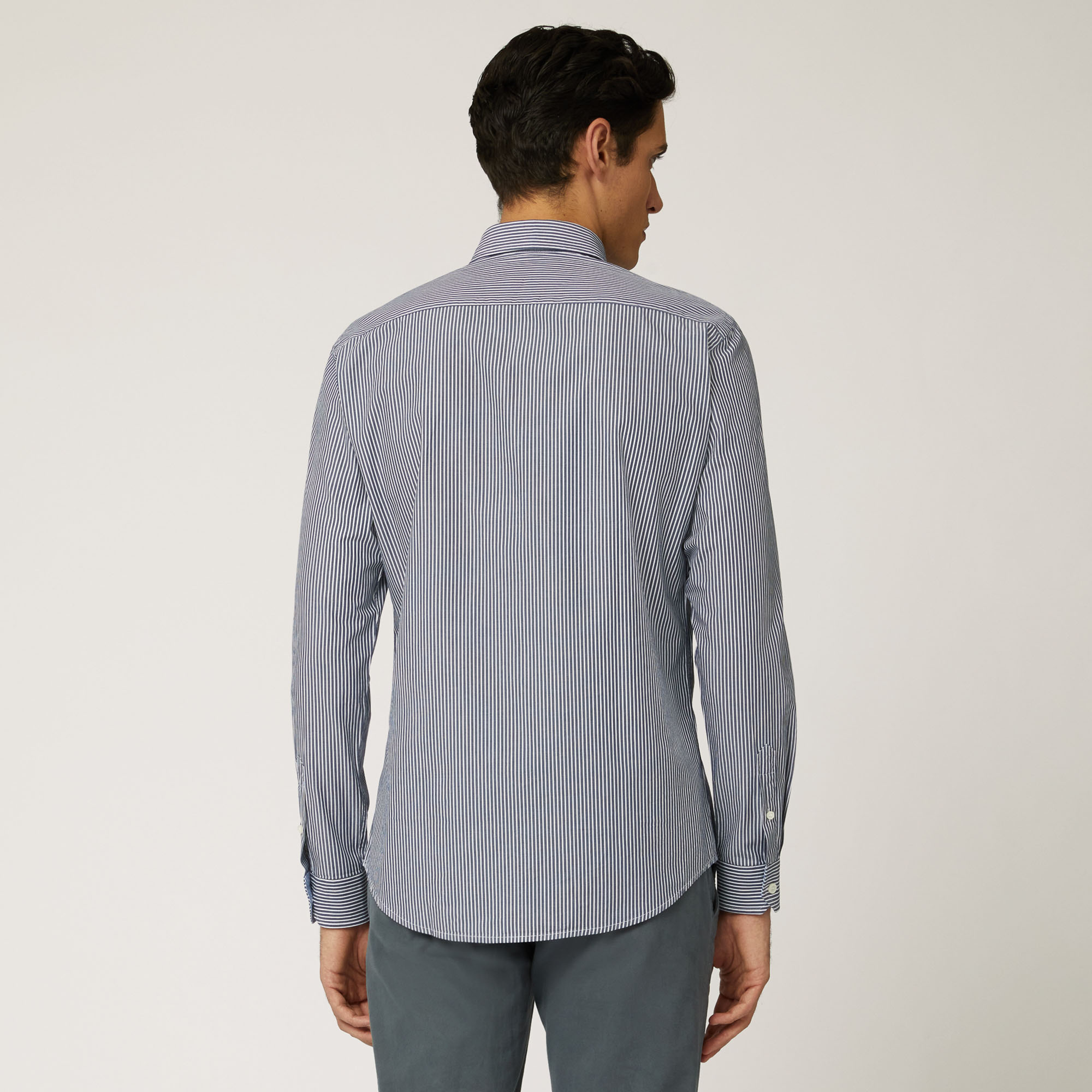 Organic Cotton Shirt With Micro Stripes