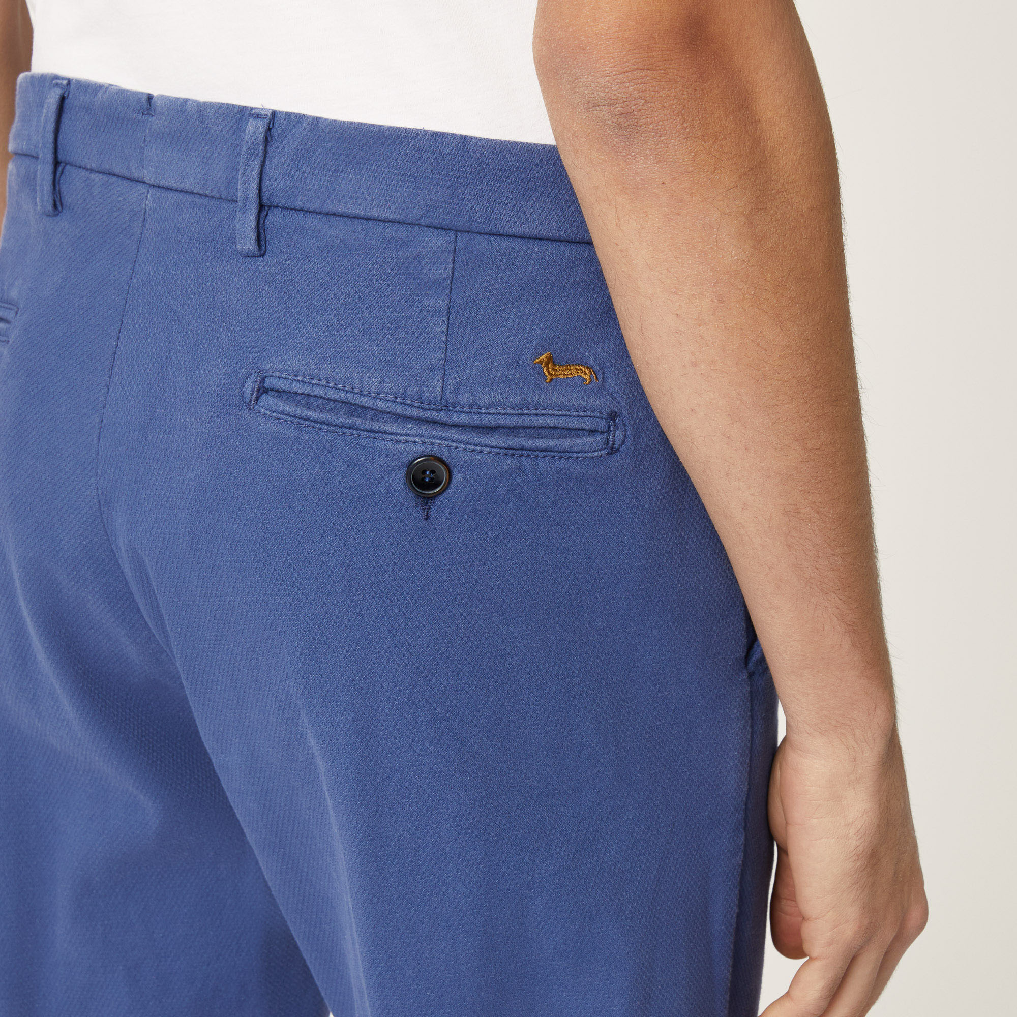 Pantalone In Cotone Stretch, Blu Chiaro, large image number 2