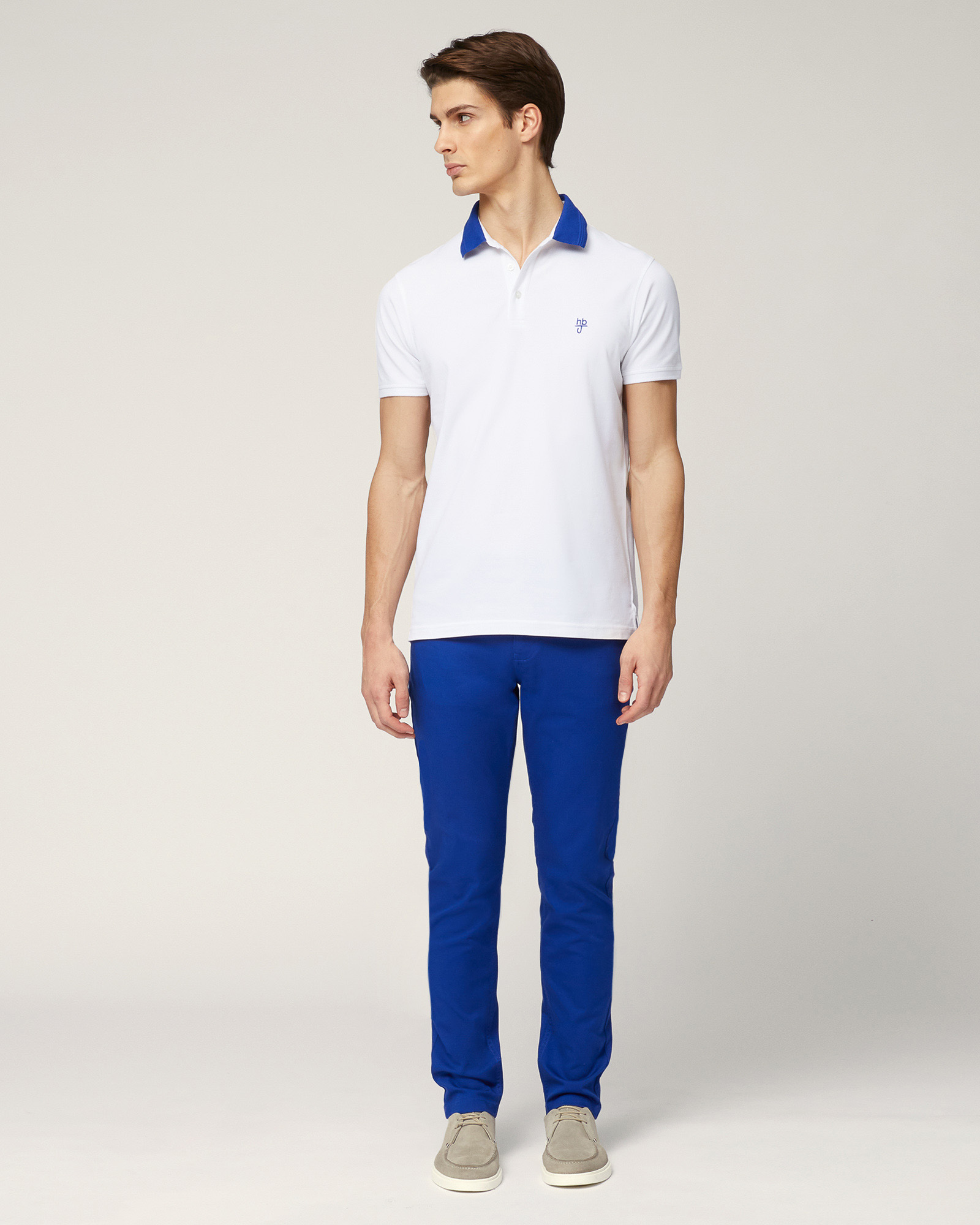 Polo with Contrasting 3D Collar, White, large image number 3