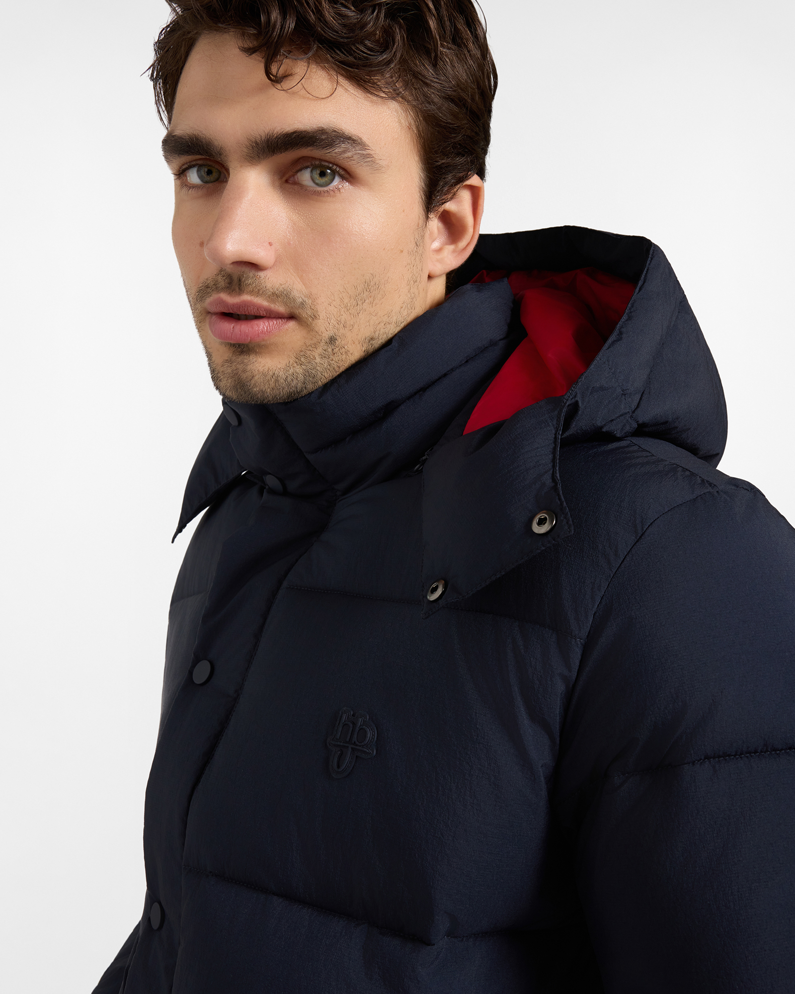 Giubbino HBJ Uomo Effetto Piumino in Nylon, BLU SCURO, large