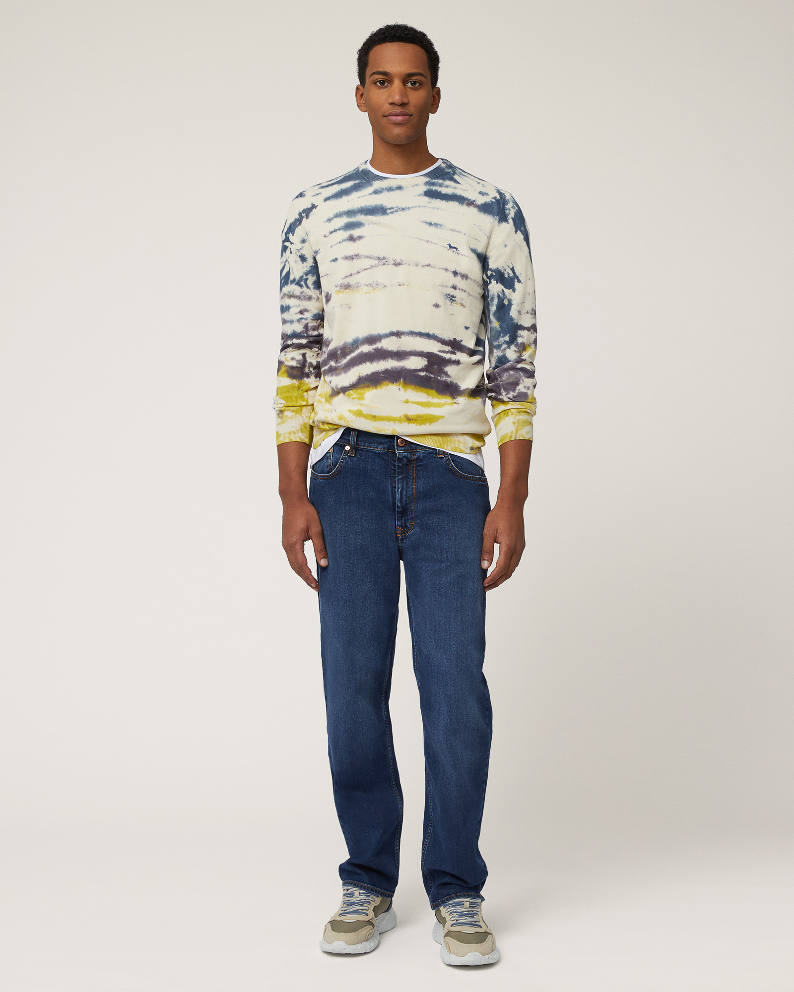 Multicolor Tie-Dye Crew-Neck, Dark Lavender, large image number 3
