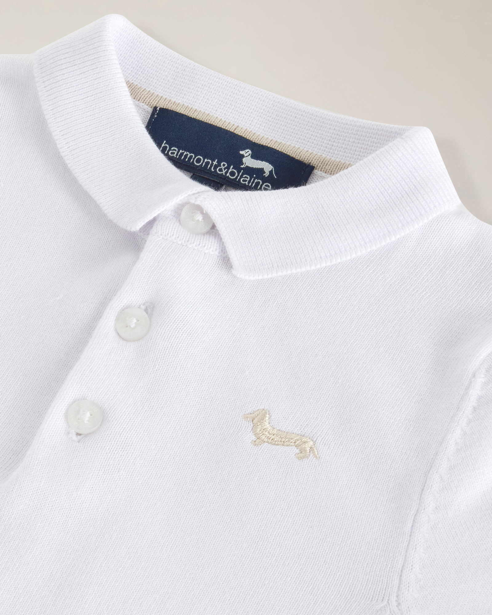 Short-sleeve polo shirt with embroidered logo, Off White, large image number 2