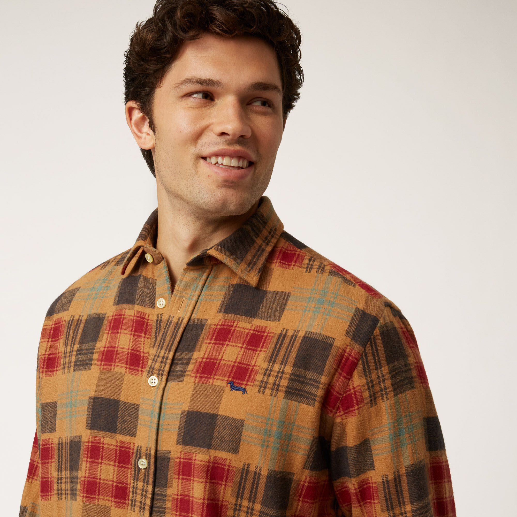 Cotton Shirt With Check Pattern, Beige, large image number 2