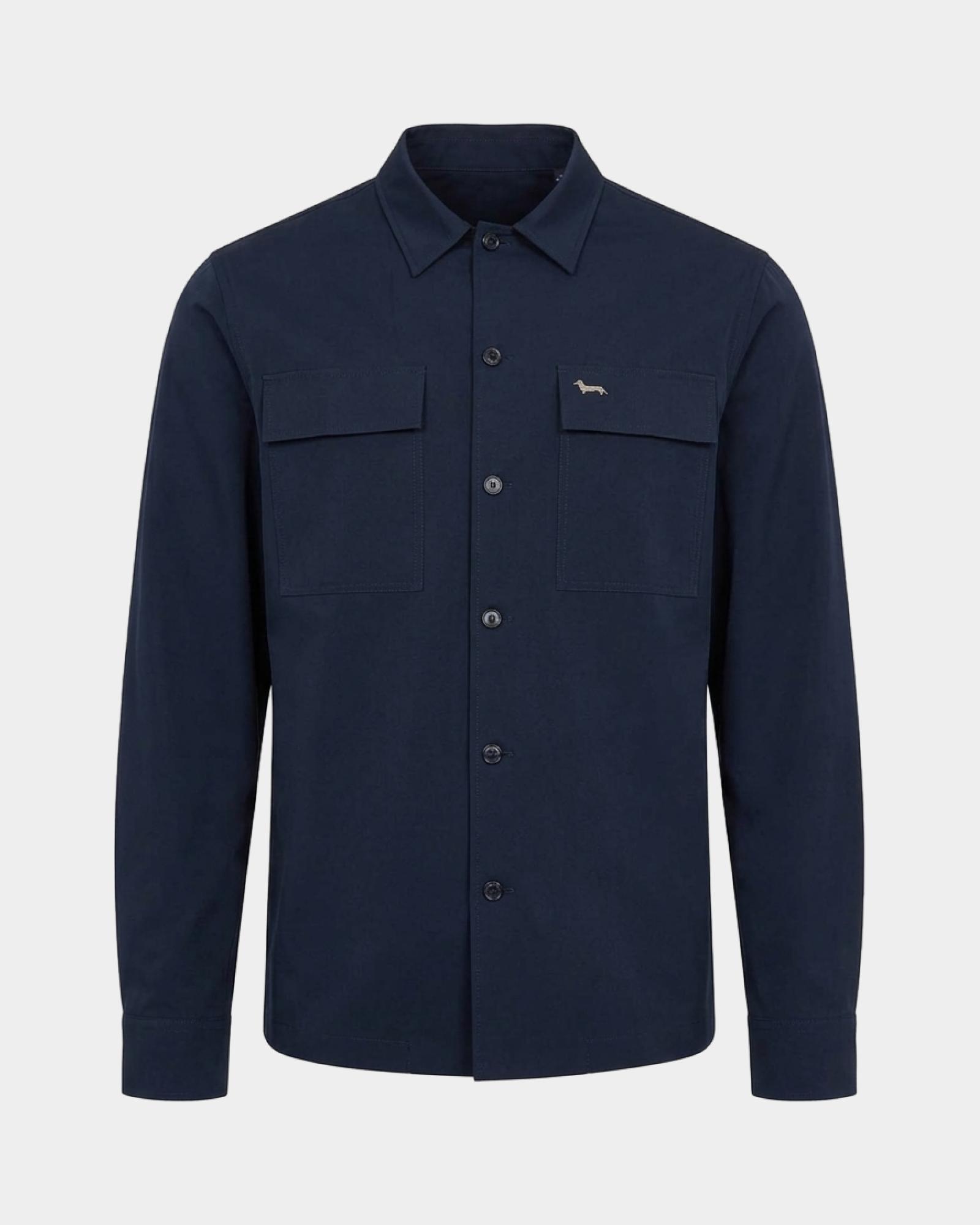 Men's oversized water-repellent overshirt, NAVY BLUE, large