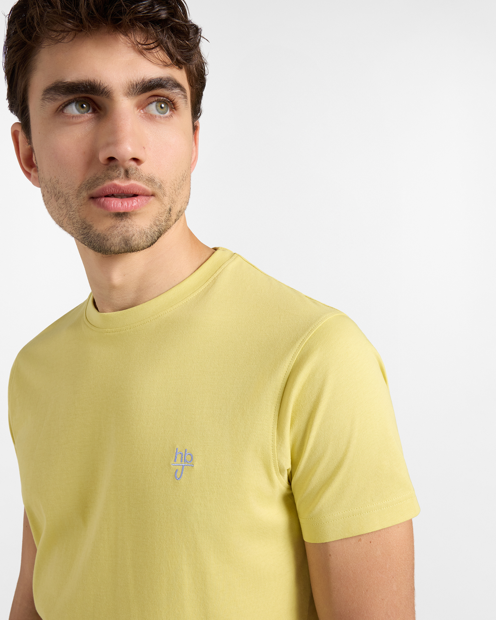 T-shirt HBJ Uomo Narrow Fit in puro cotone, GIALLO, large image number 2