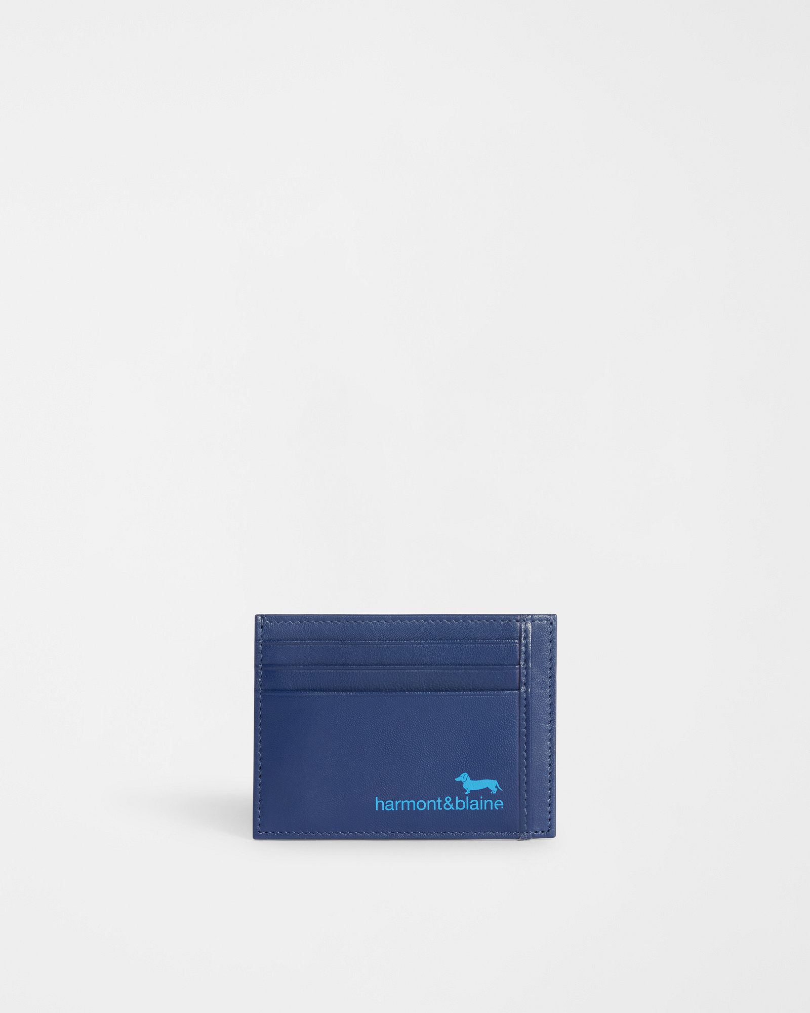 Leather Card Holder, Navy Blue, large image number 0