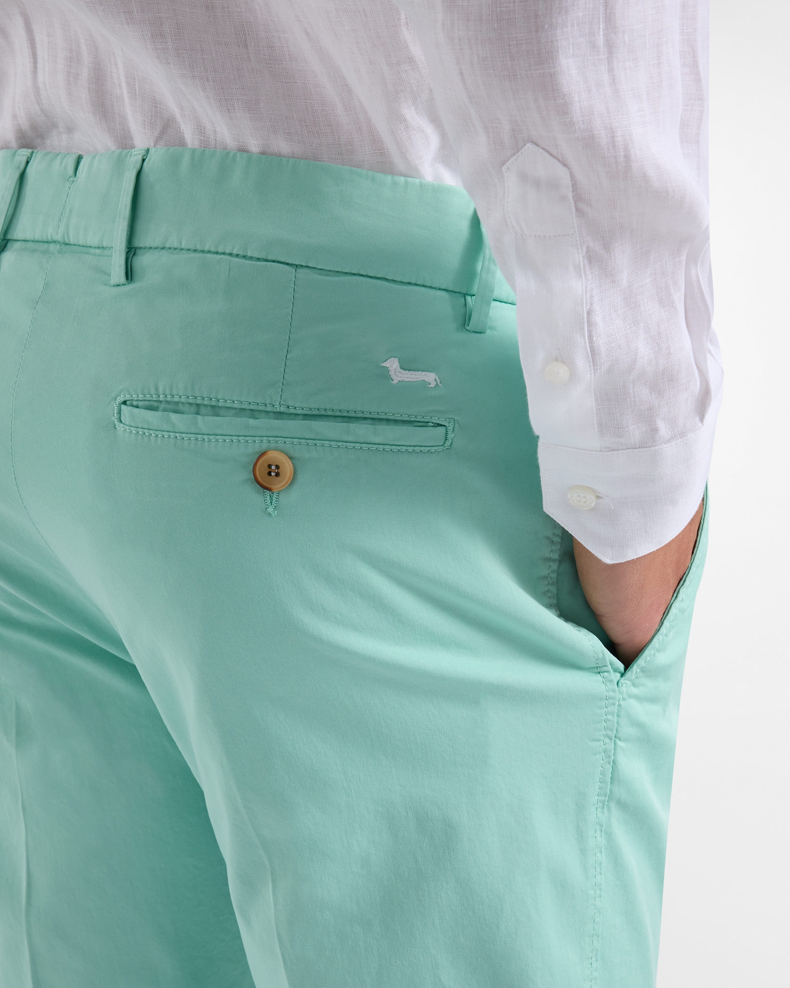 Men's narrow-fit basic chino trousers, Green, large image number 2