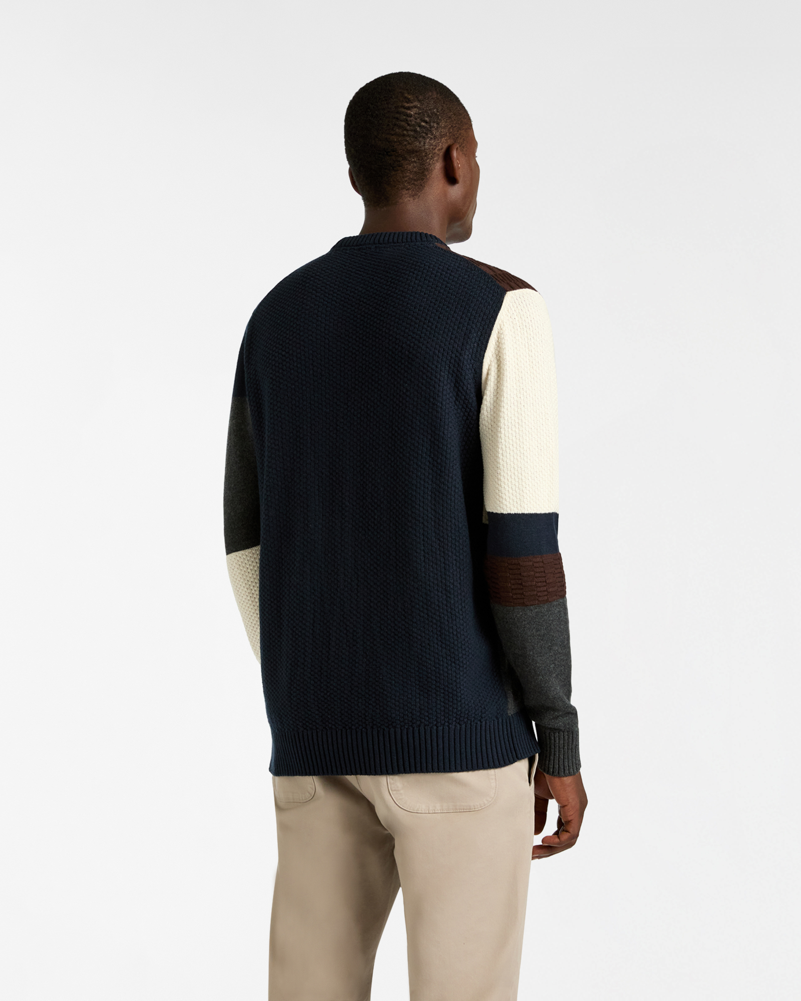 Color Block Crewneck Sweater