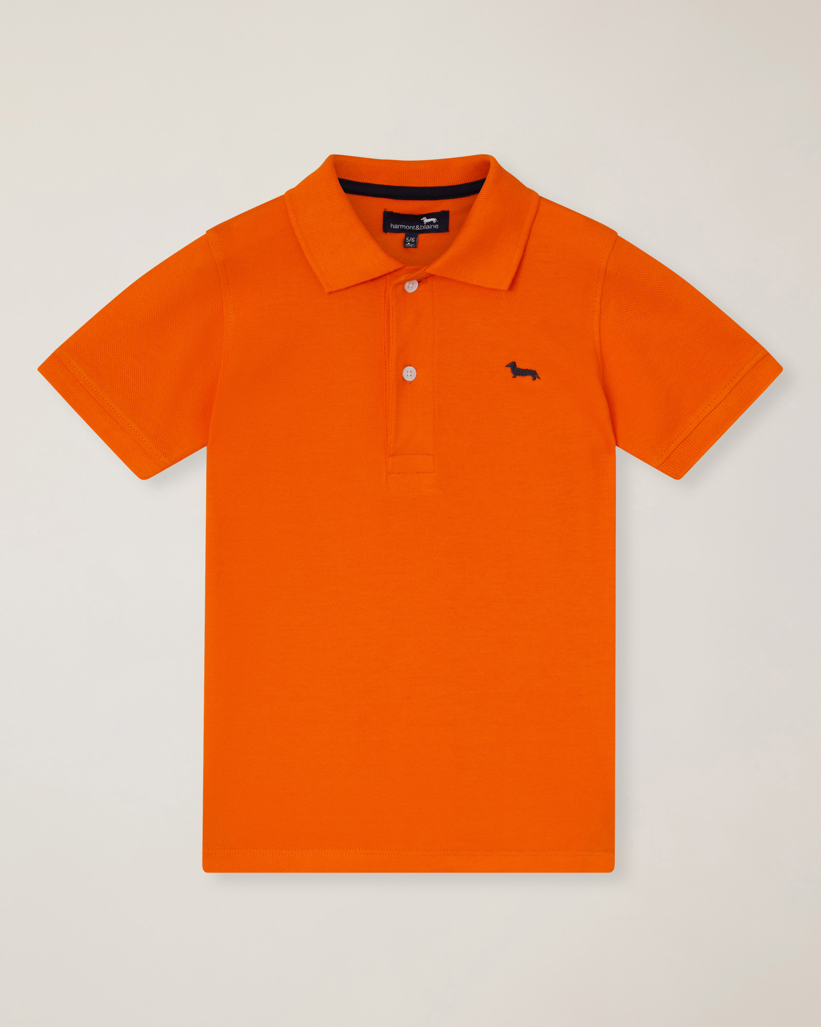 Piquet polo shirt with logo embroidery, Orange, large image number 0