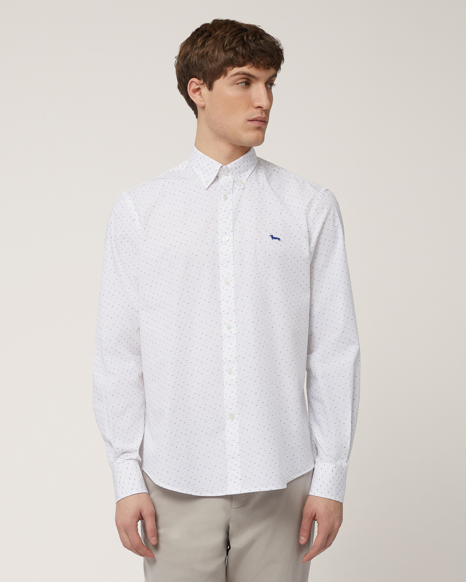 Fil Coupé Poplin Shirt, White, large image number 0