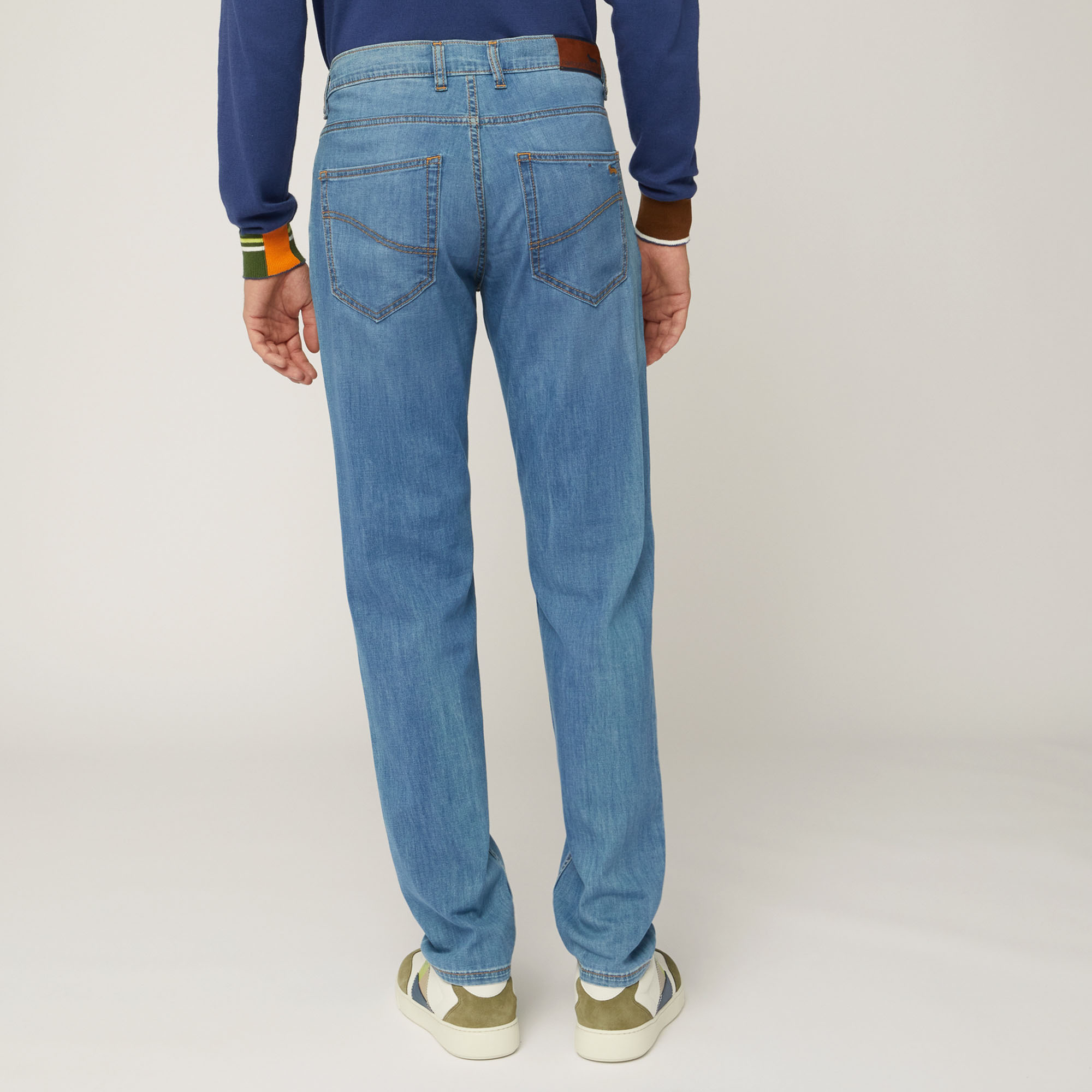 Pantaloni Narrow Fit In Denim, Blu Denim, large image number 1