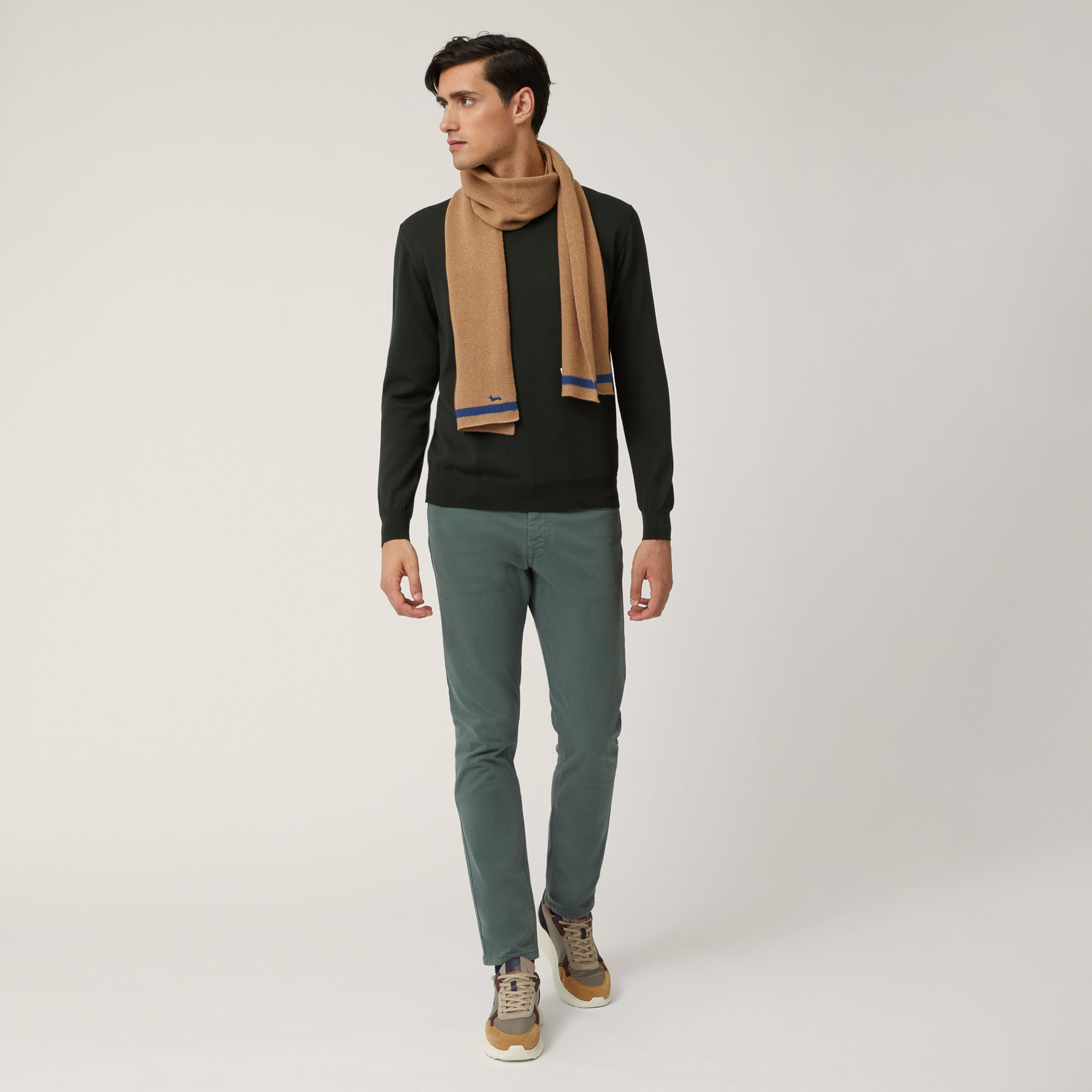 Pantalone Cinque Tasche In Cotone Stretch Elevated Utility, Verde Petrolio, large image number 3