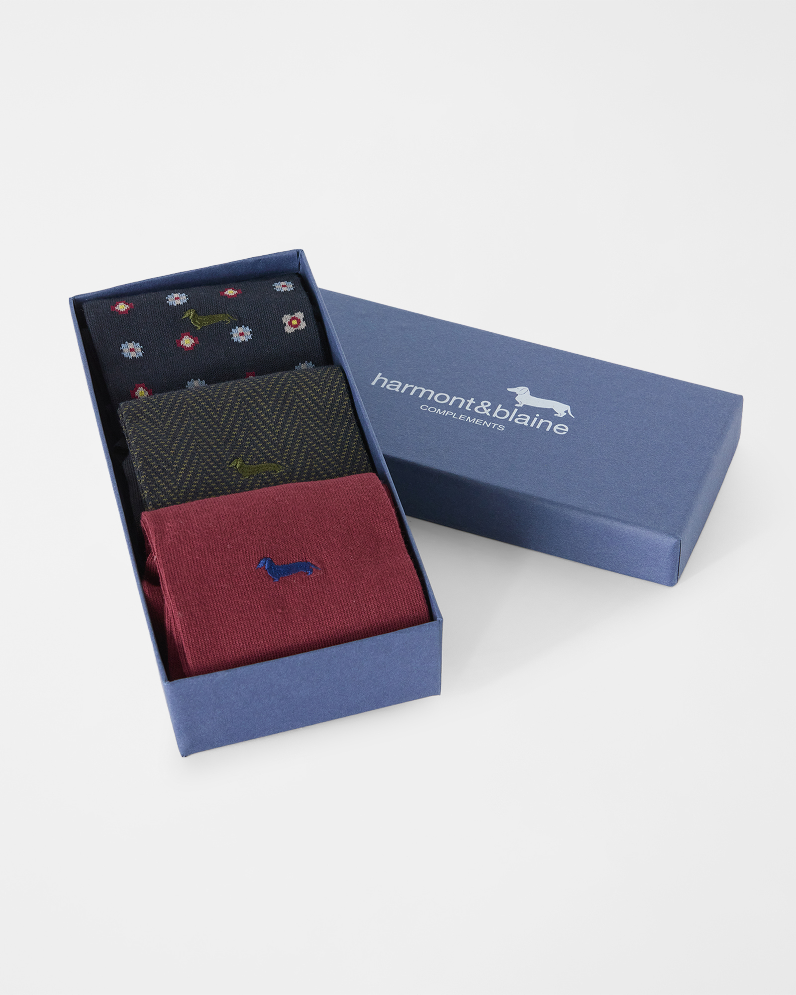 Box of three pairs of men's cotton blend socks