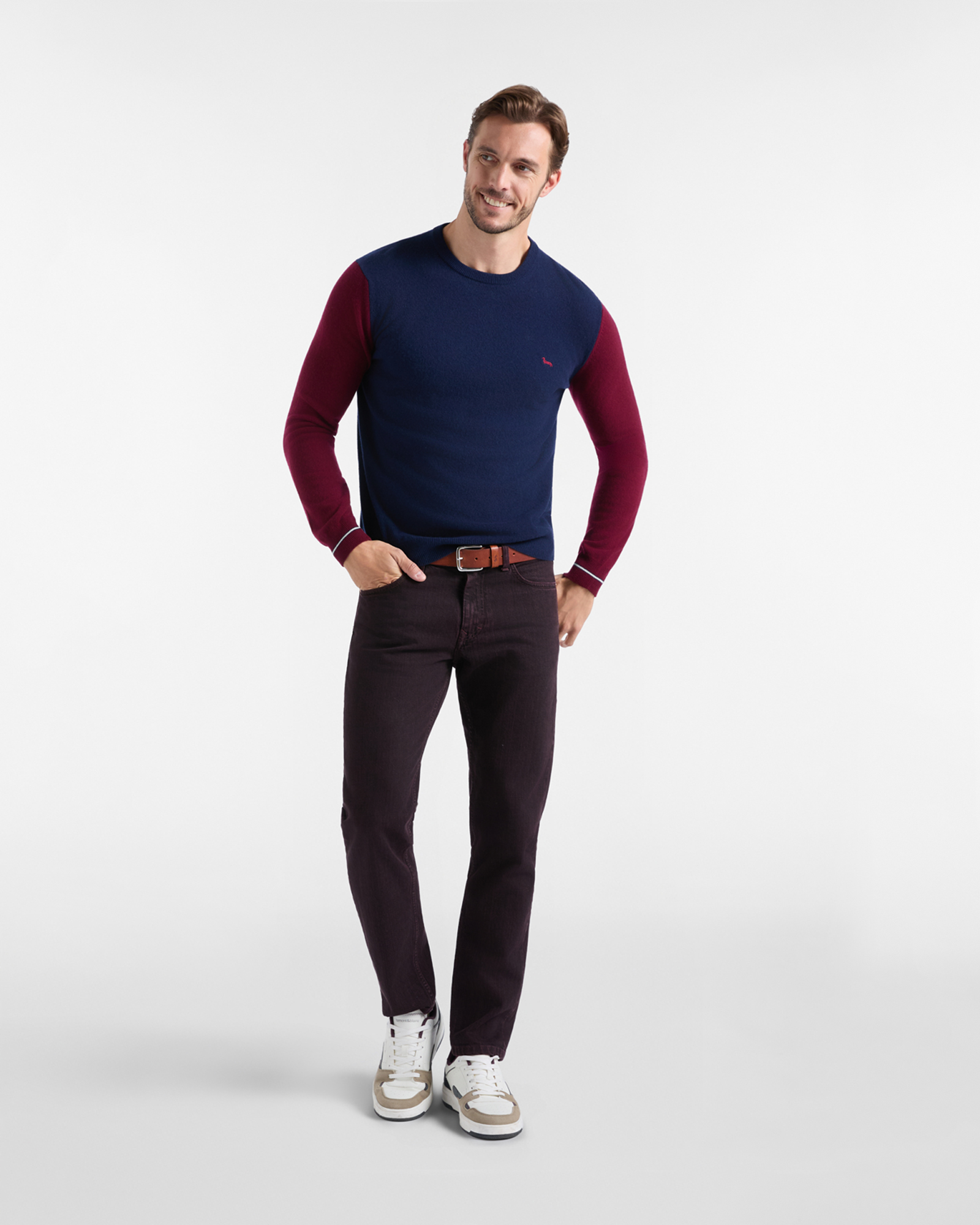 Men's regular fit sweater in a  cashmere blend, SPORT BLUE, large image number 3
