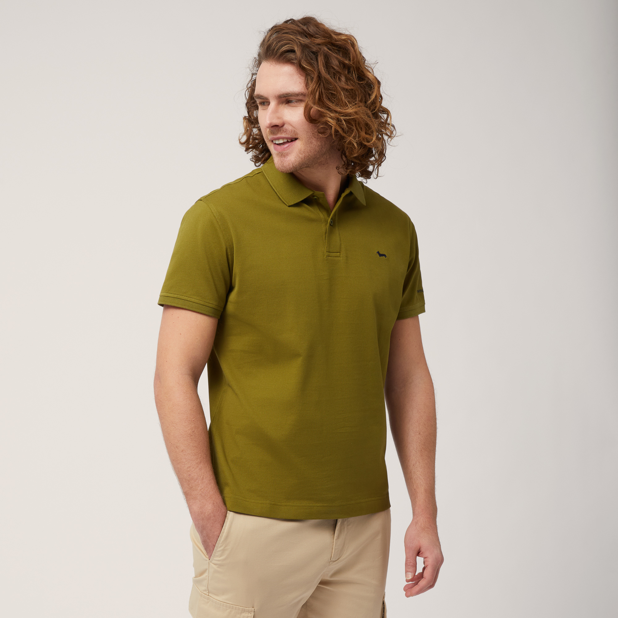 Polo with Lettering and Logo, Green, large image number 0