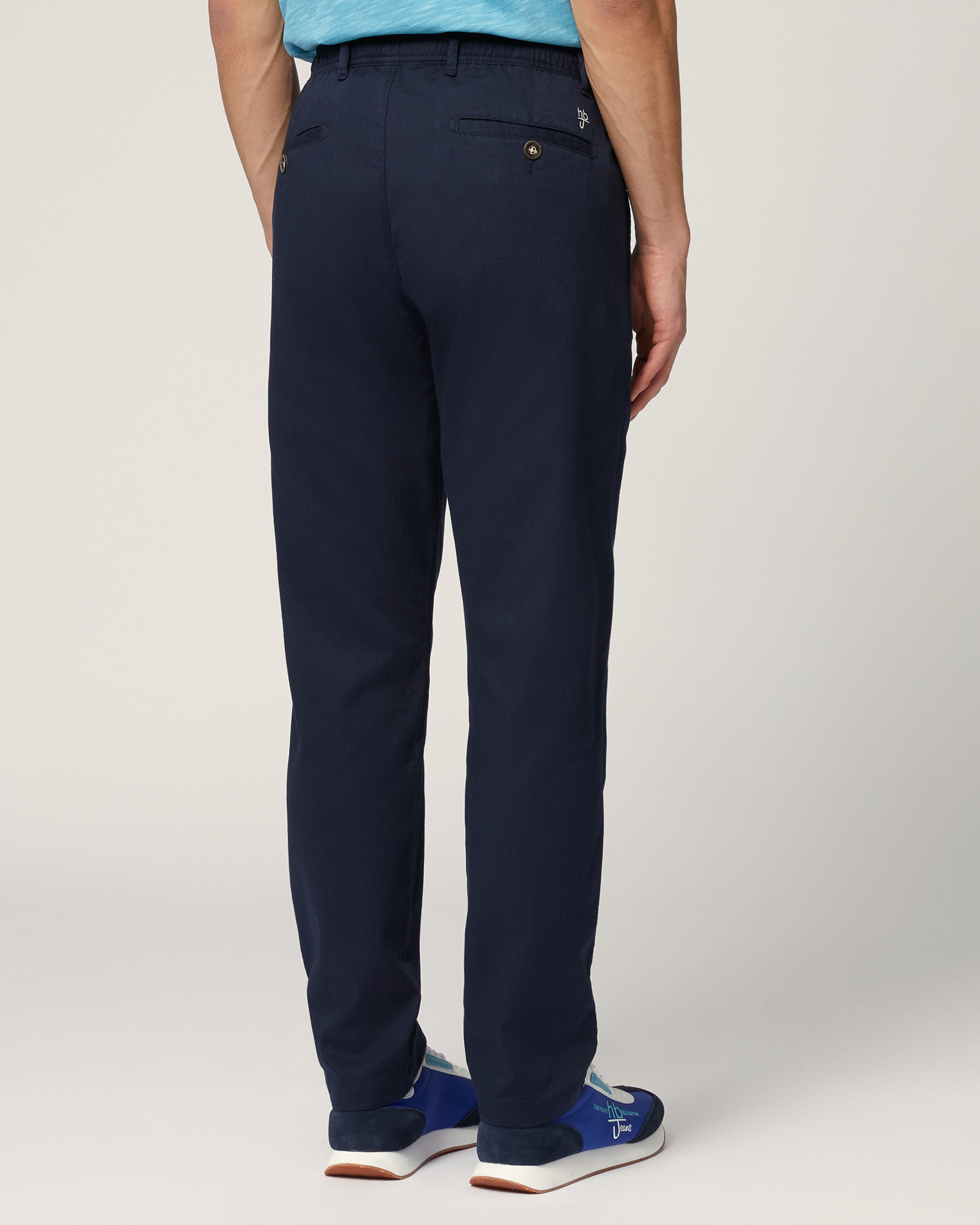 Chino Pants with Drawstring, Dark Blue, large image number 1