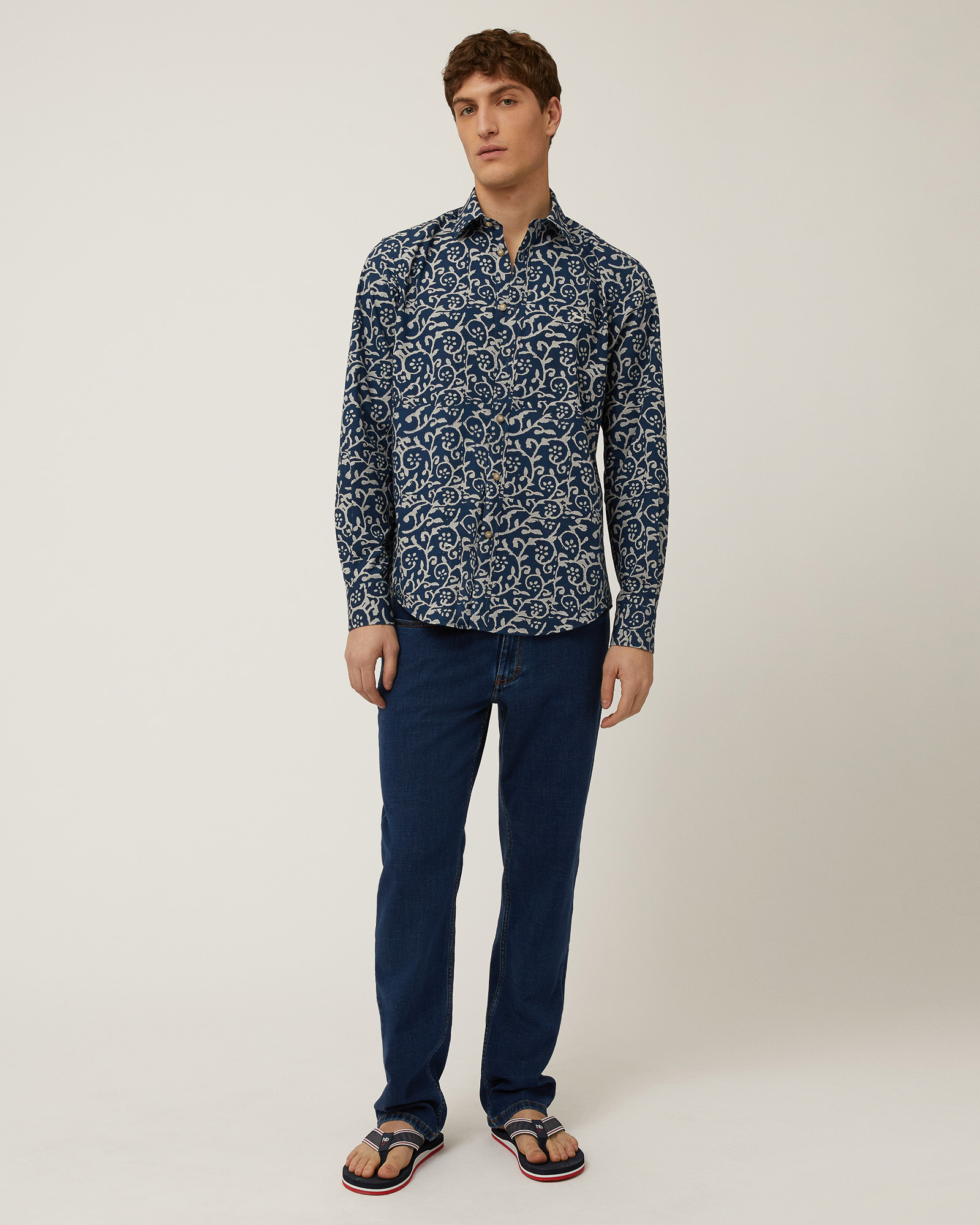 Shirt with All-Over Pattern, Dark Lavender, large image number 3