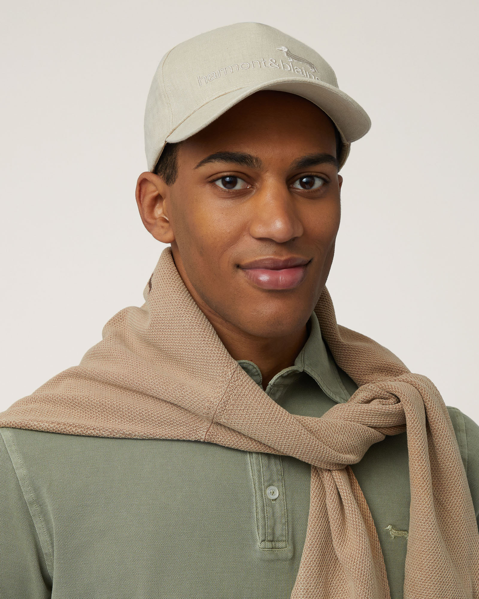 Linen Cap with Logo, Beige, large image number 2