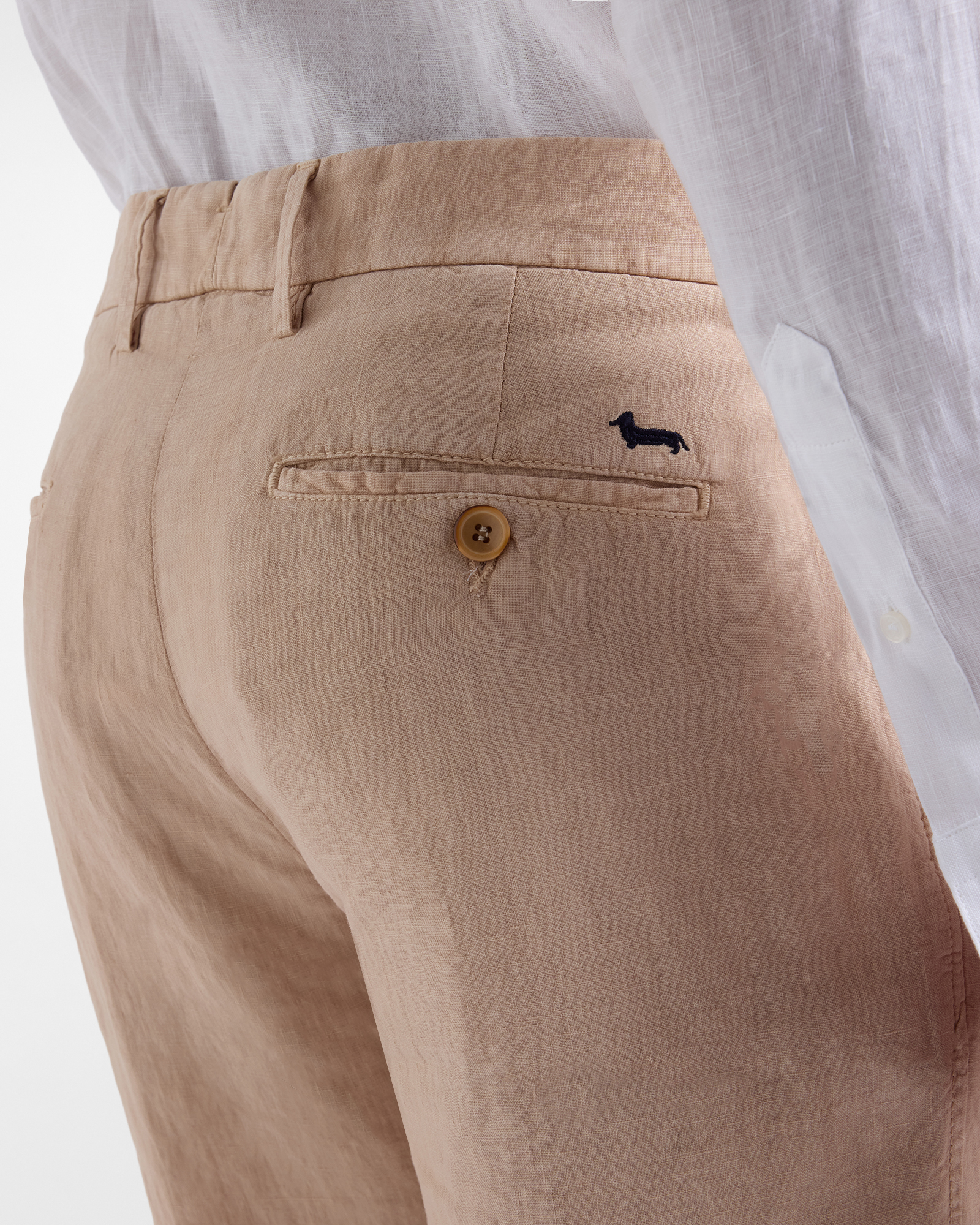 Men's regular-fit linen chino pants, Beige, large image number 2