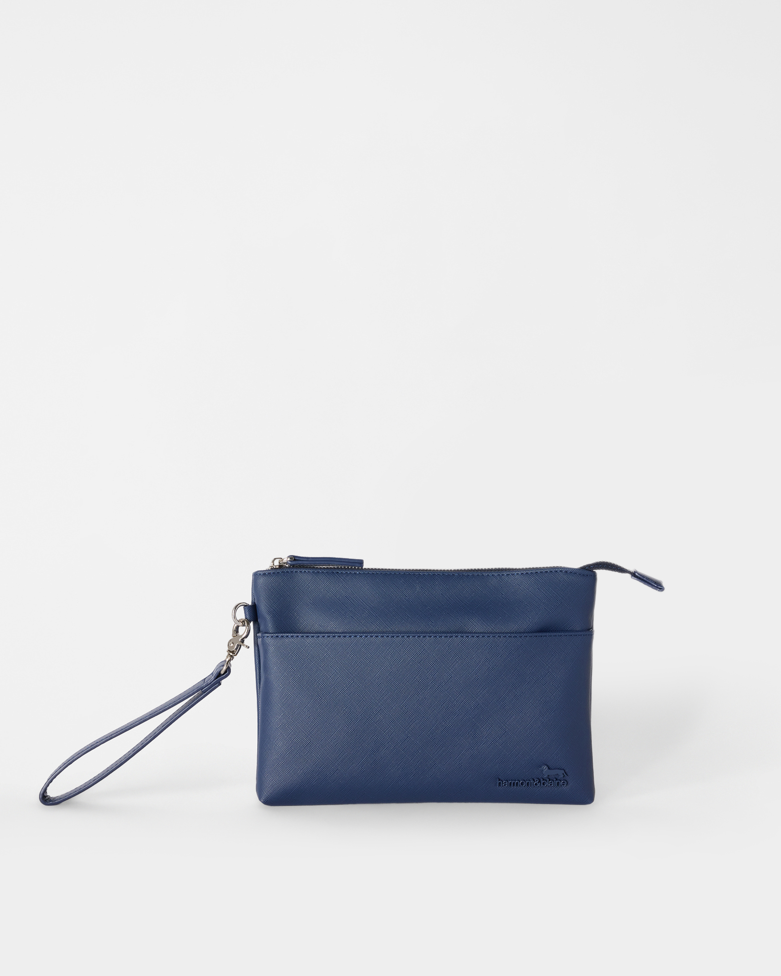 Flat Pouch with Handle Gentleman 009, NAVY BLUE, large image number 1