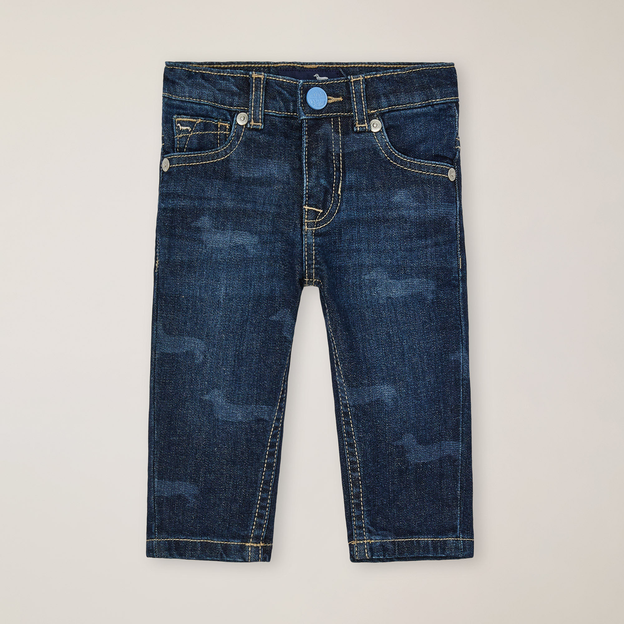Five pockets with Dachshund print, Blu Denim, large image number 0